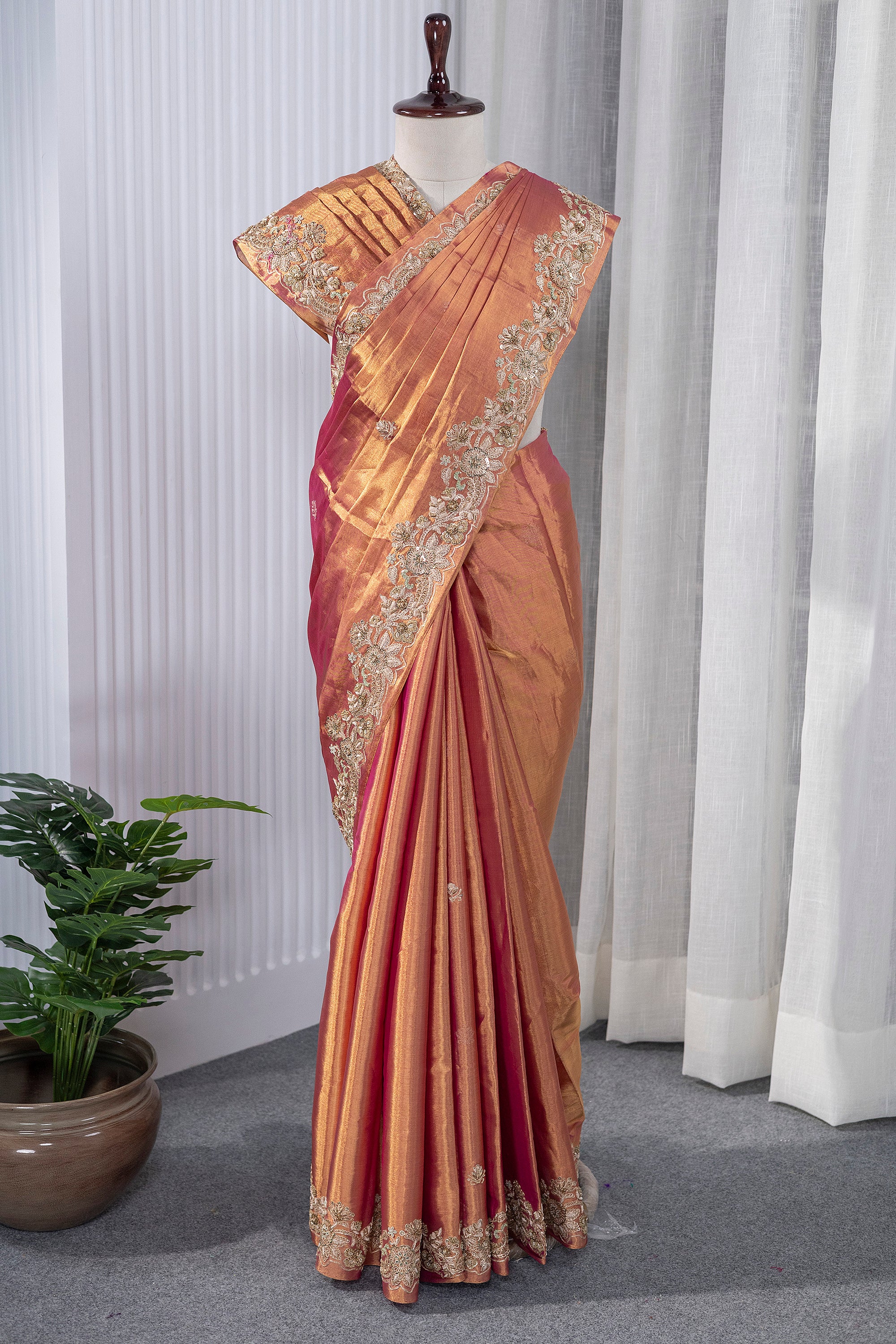 Exclusive Tissue Kanjivaram Zardosi Work