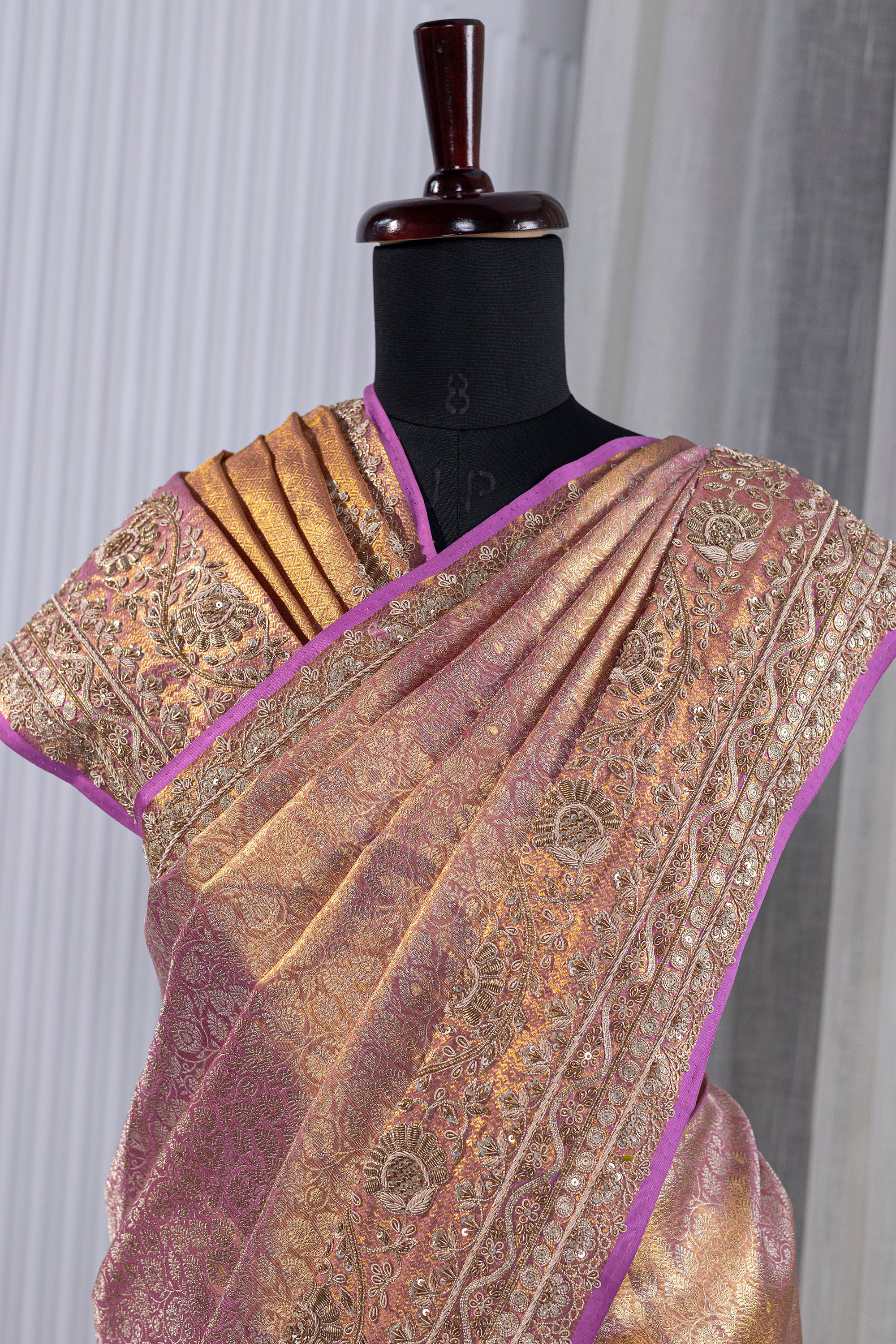 Exclusive Tissue Kanjivaram Zardosi Work