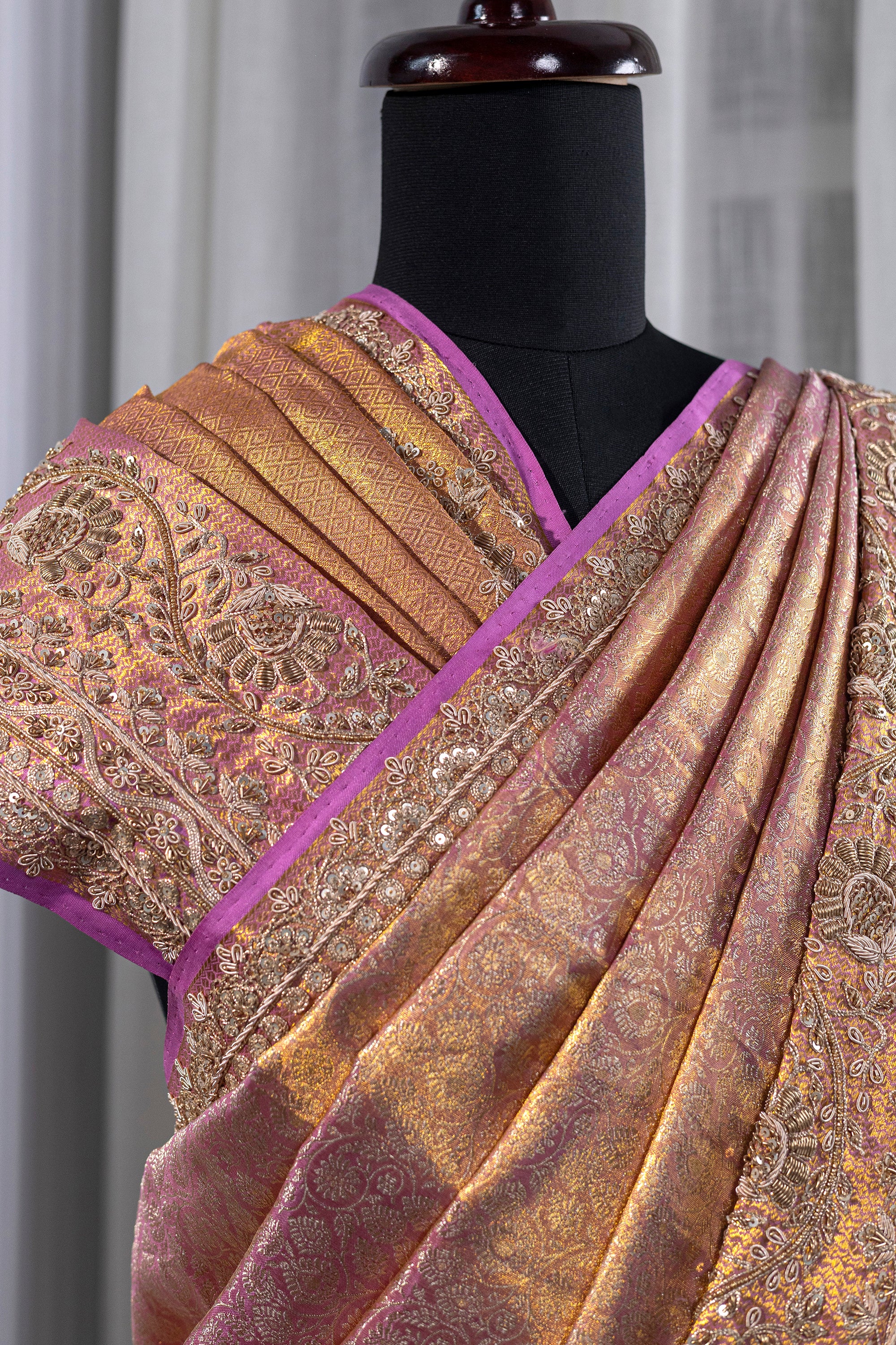 Exclusive Tissue Kanjivaram Zardosi Work