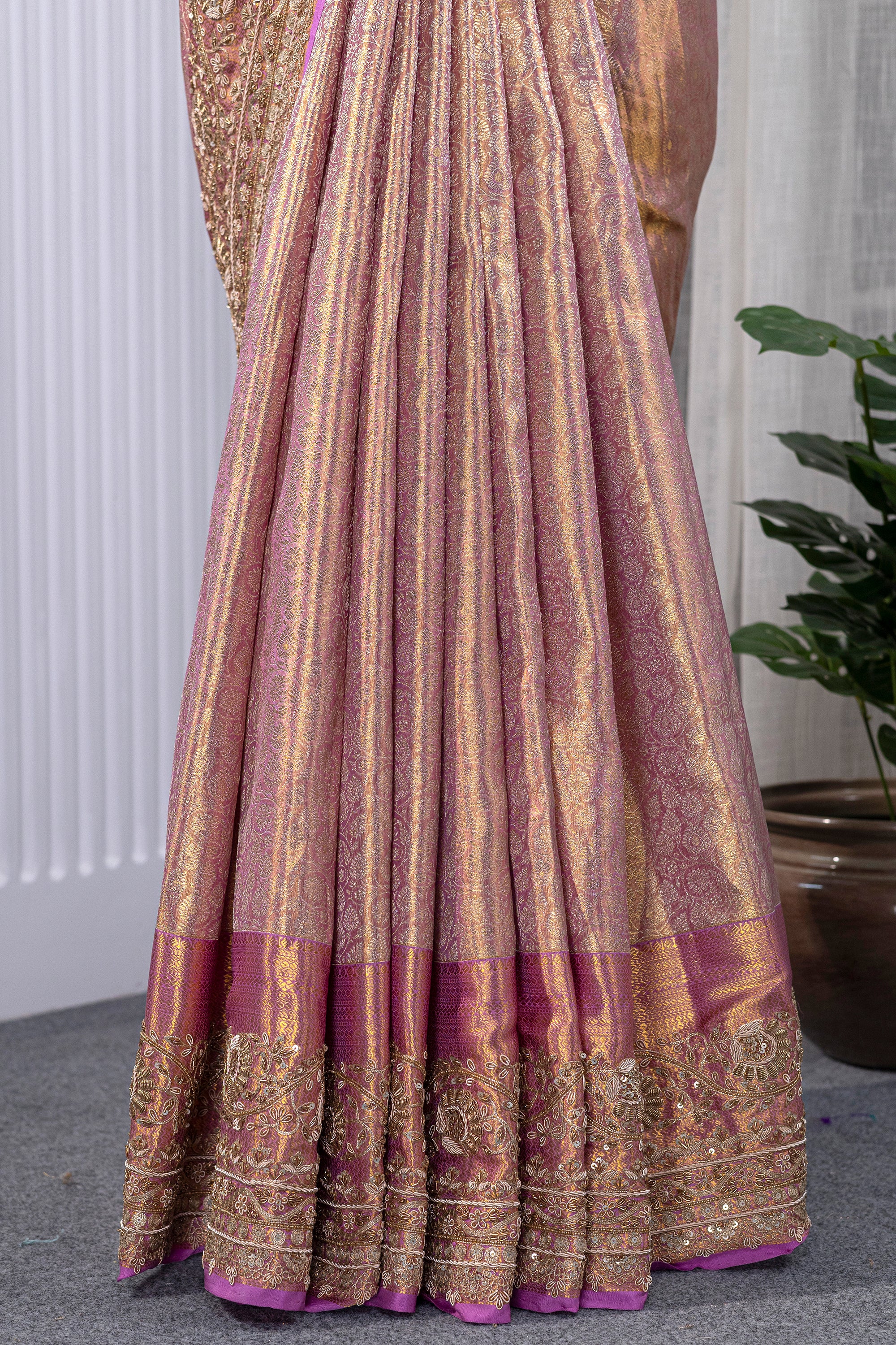 Exclusive Tissue Kanjivaram Zardosi Work