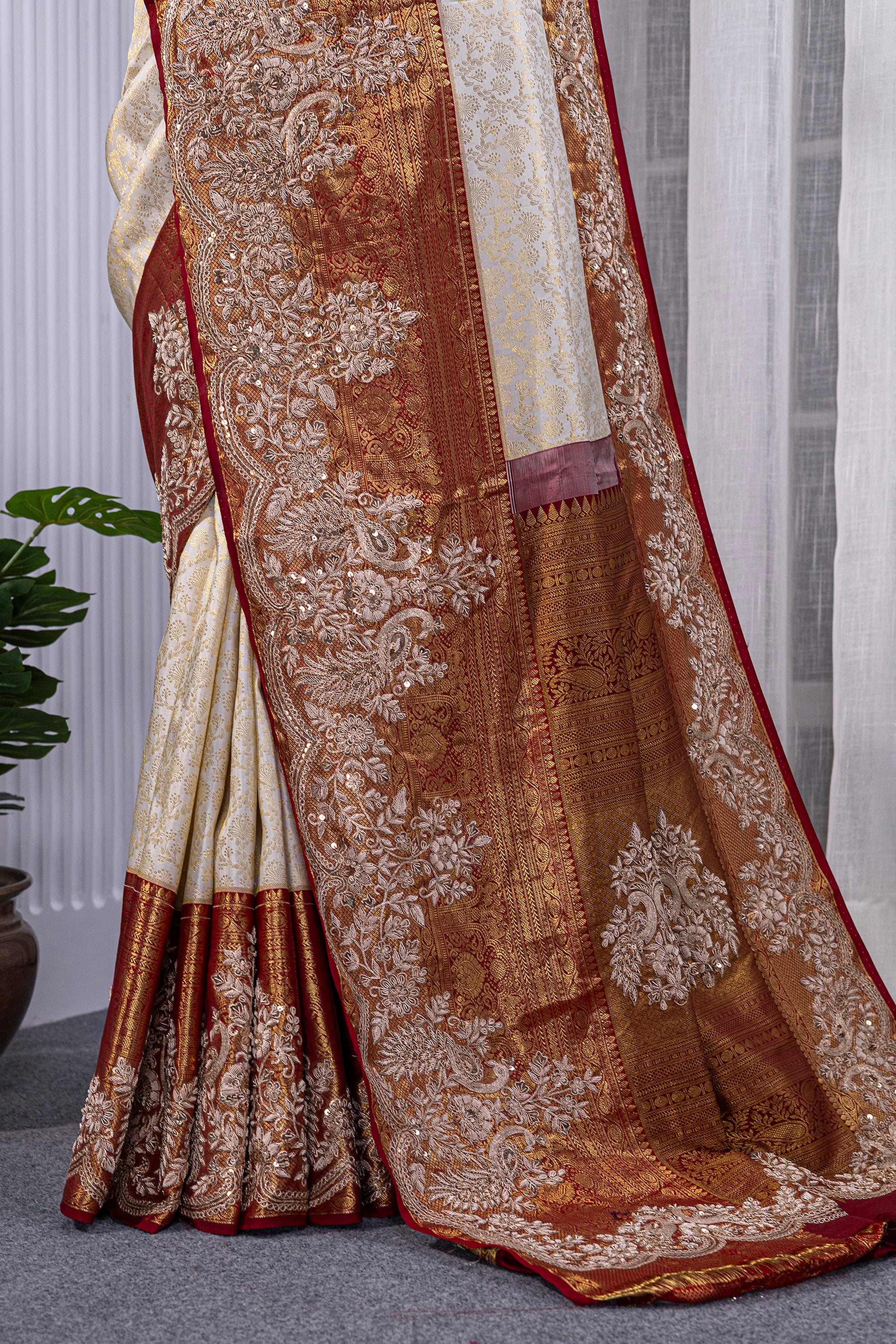 Exclusive Tissue Kanjivaram Zardosi Work