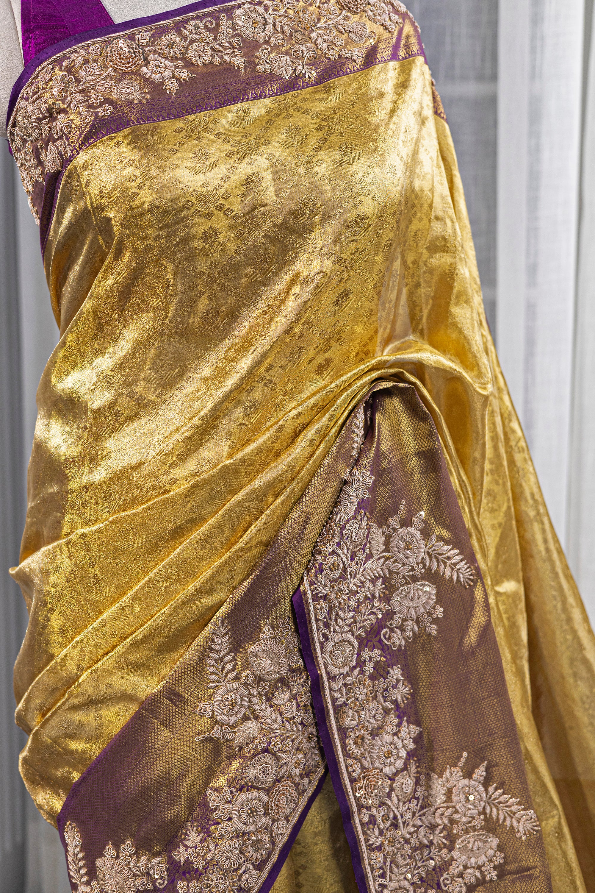 Exclusive Tissue Kanjivaram Zardosi Work