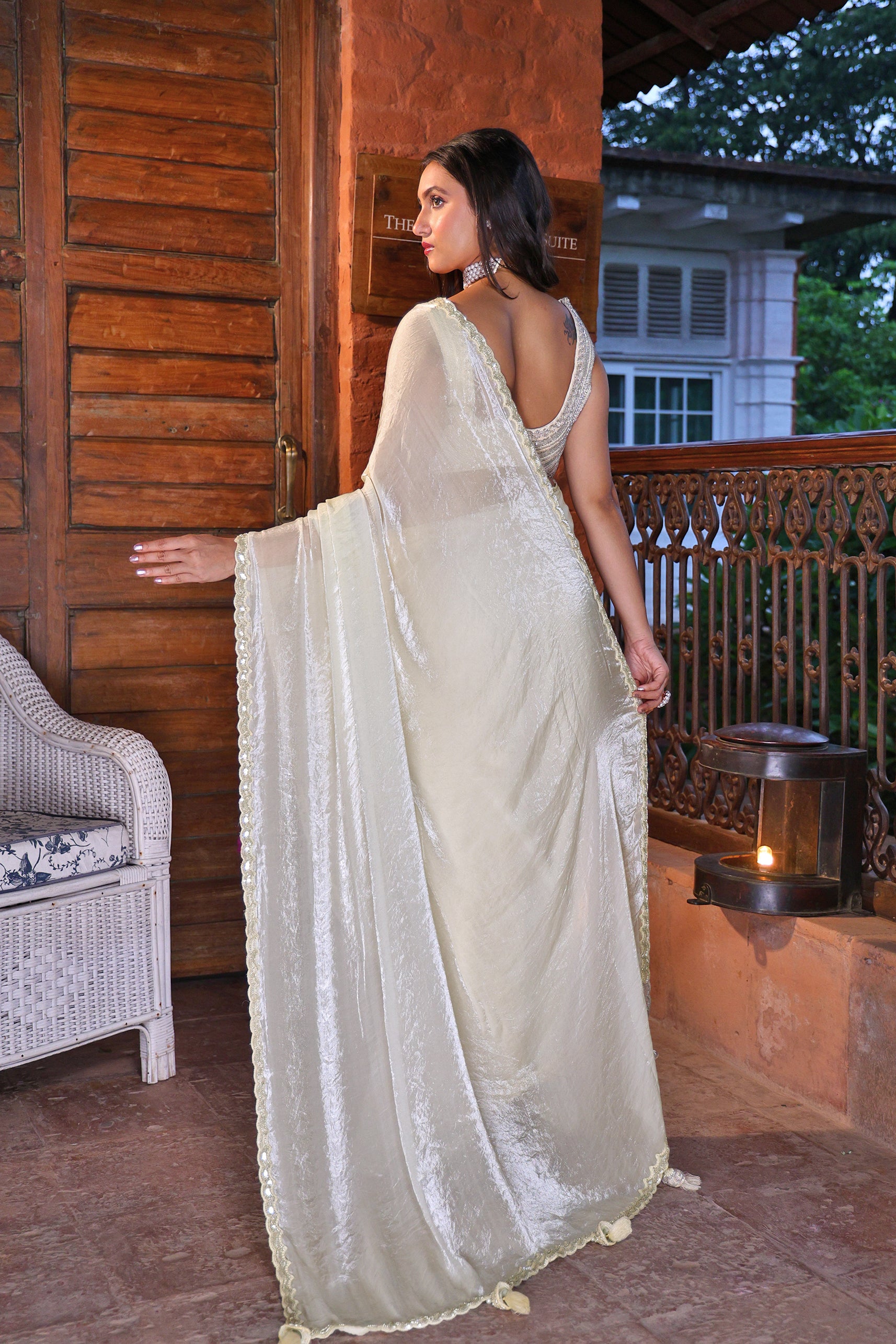 Chiffon Satin With Blouse Piece