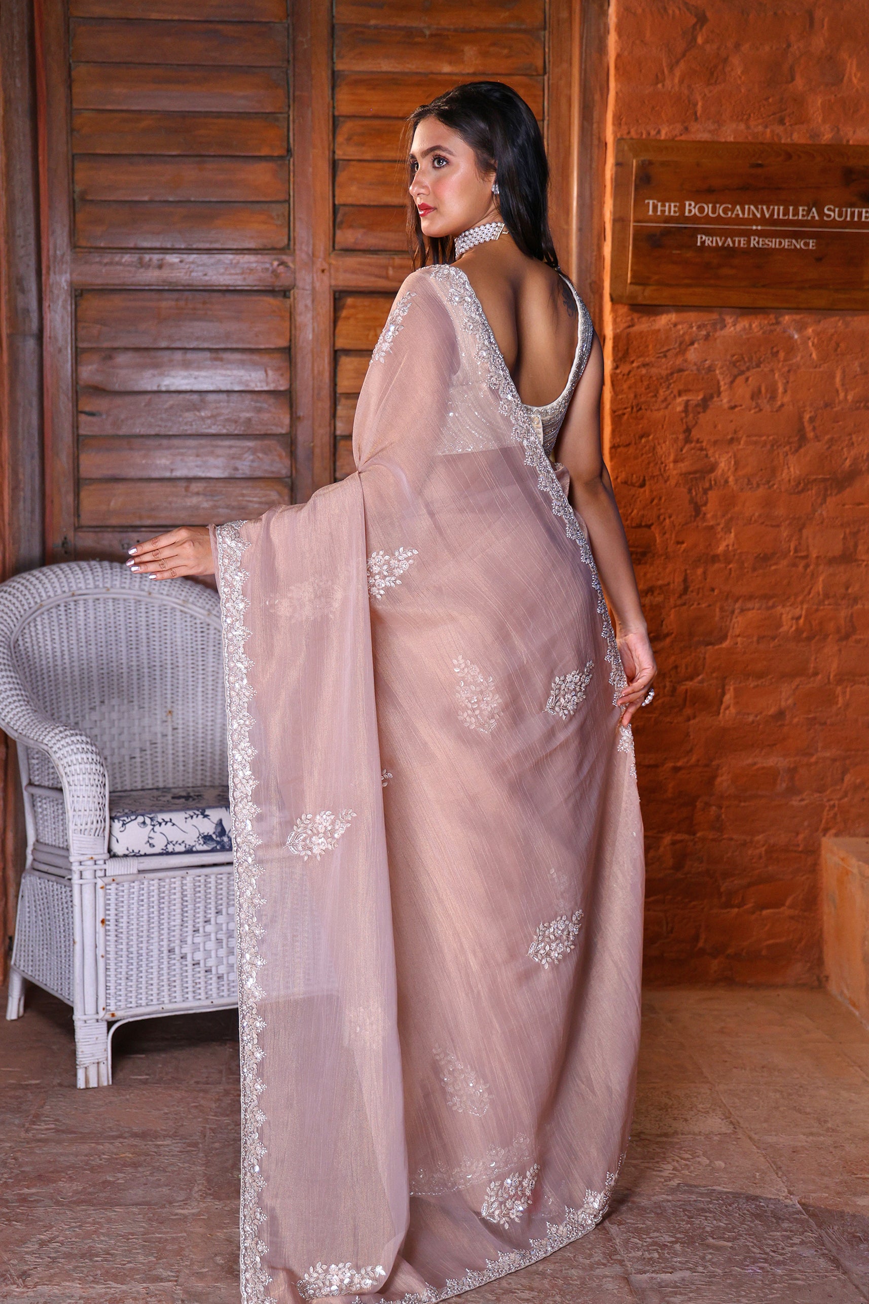 Crush Tissue Zardosi Work