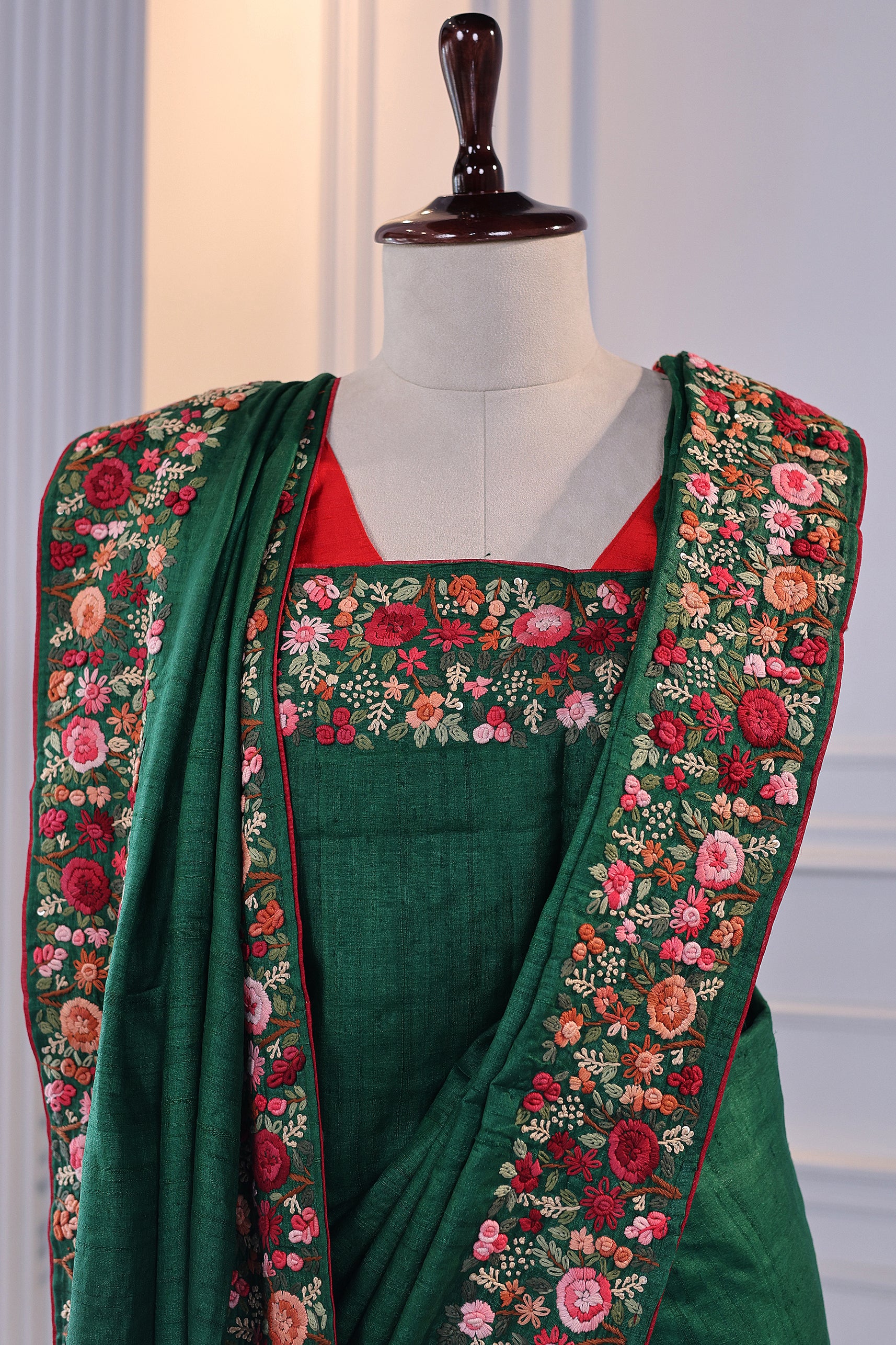 Tussar Hand Embroidery