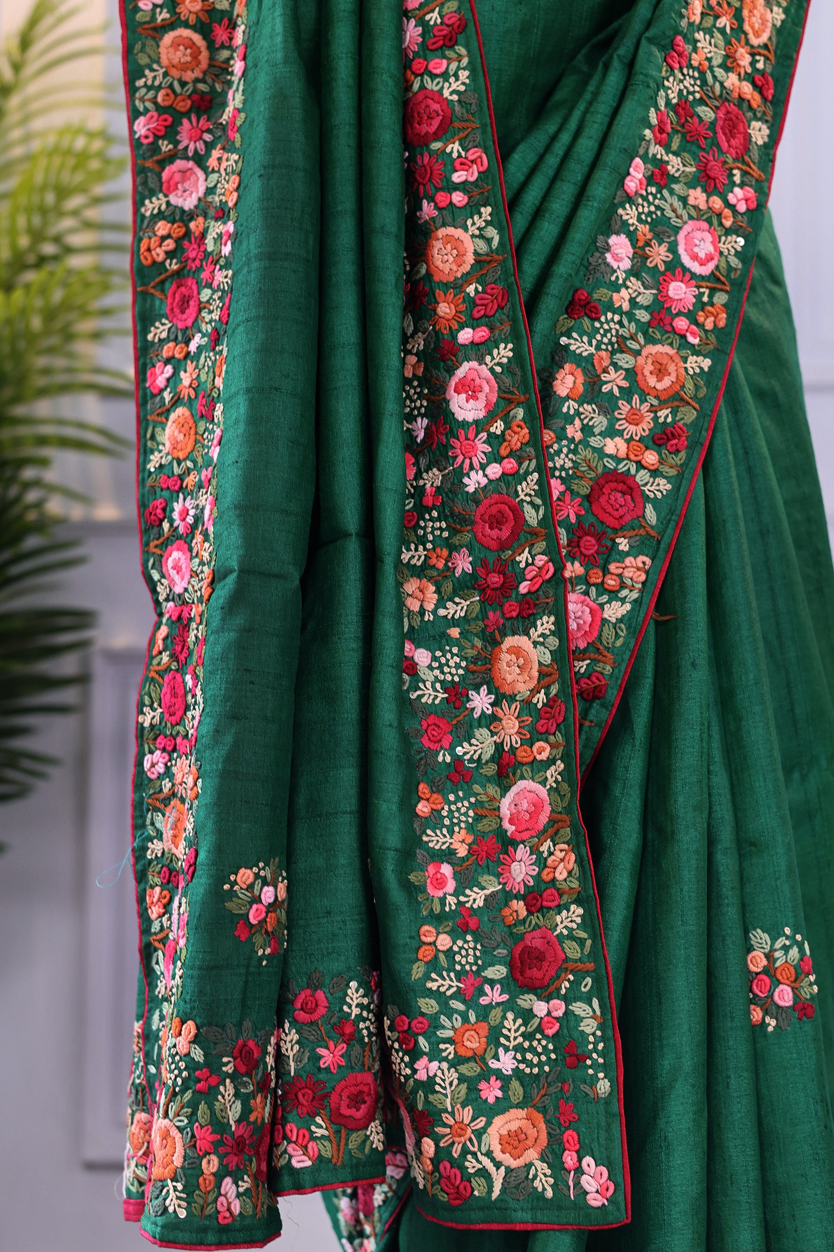 Tussar Hand Embroidery