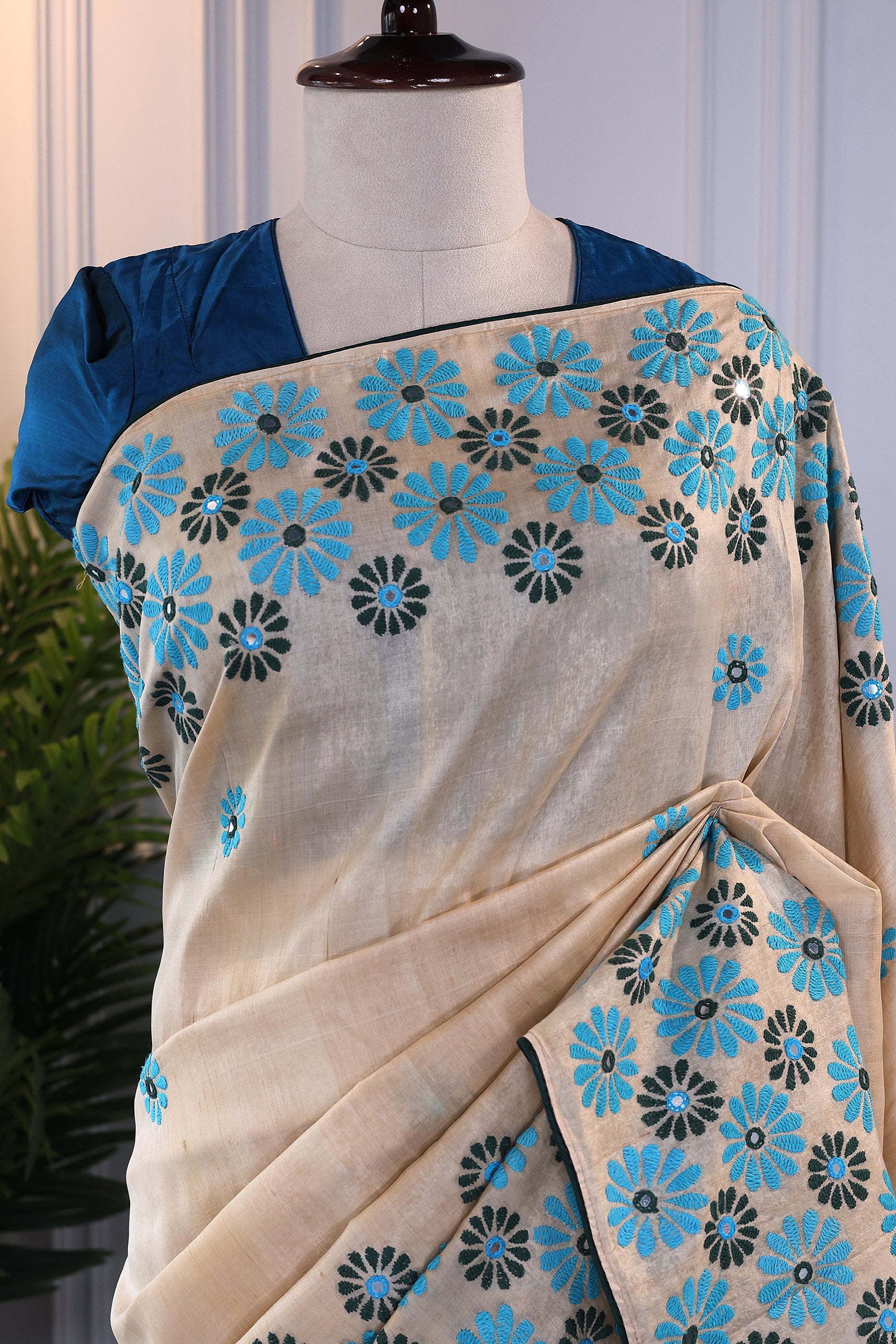 Tussar Hand Embroidery