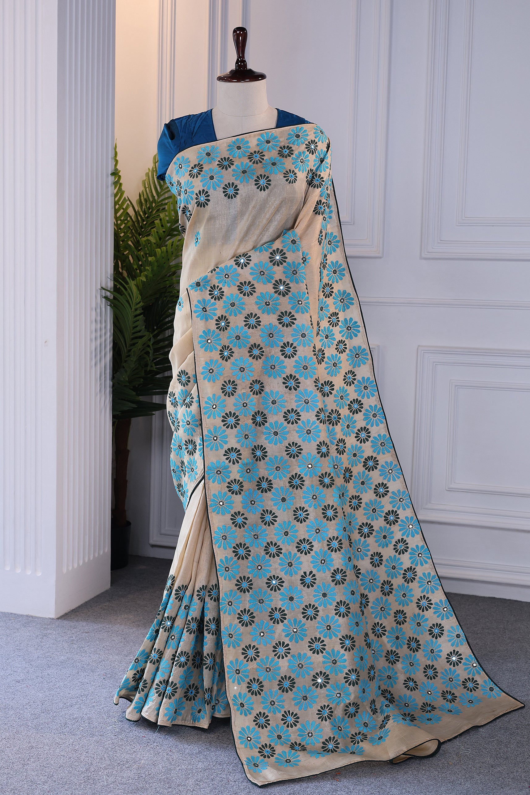 Tussar Hand Embroidery