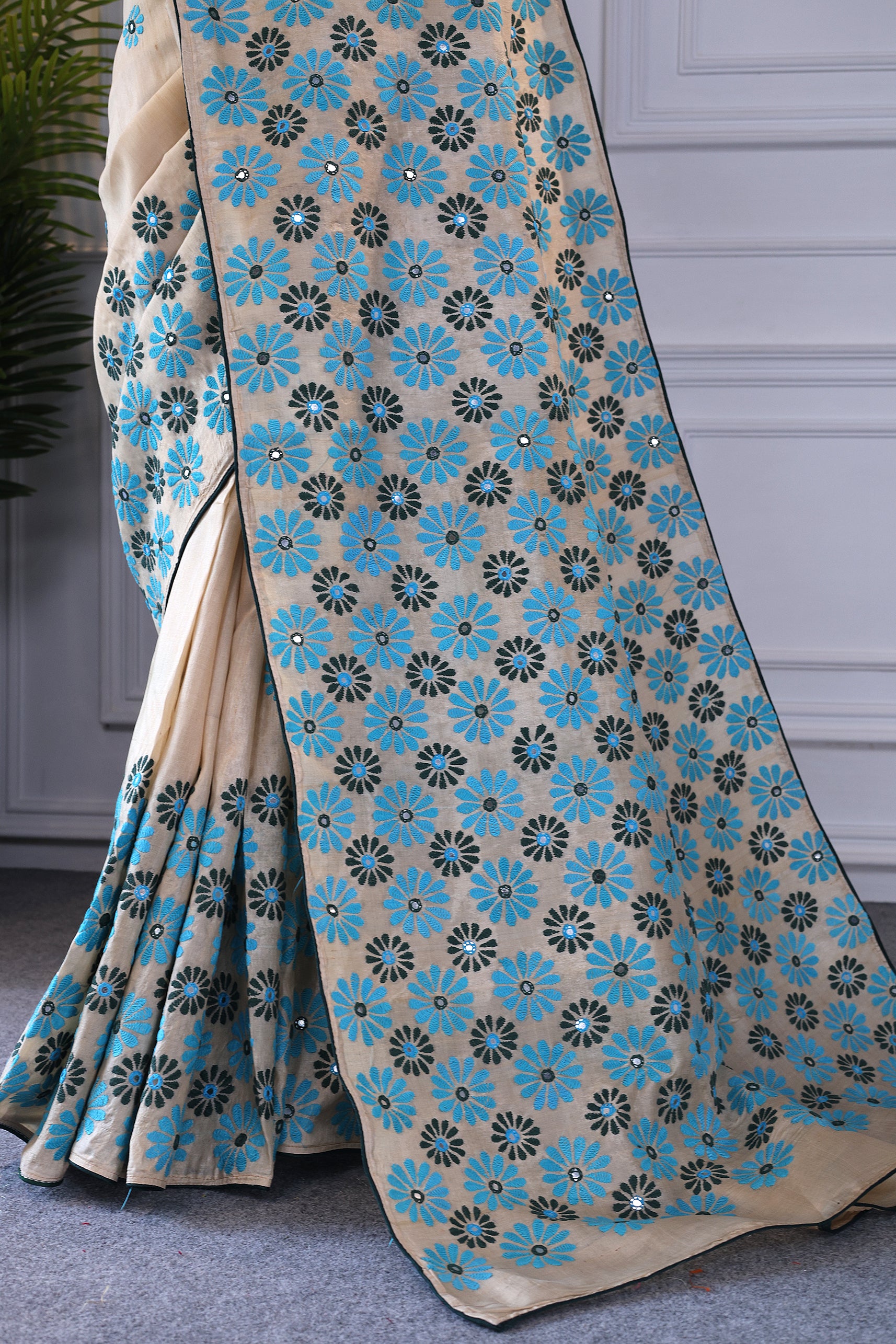 Tussar Hand Embroidery