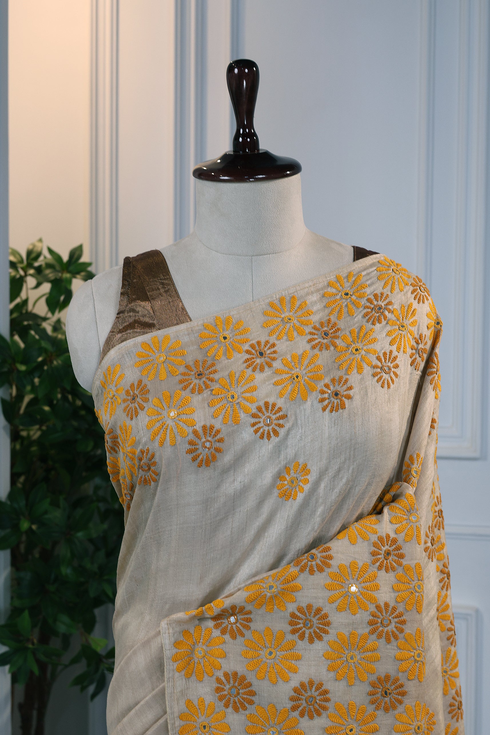 Tussar Hand Embroidery