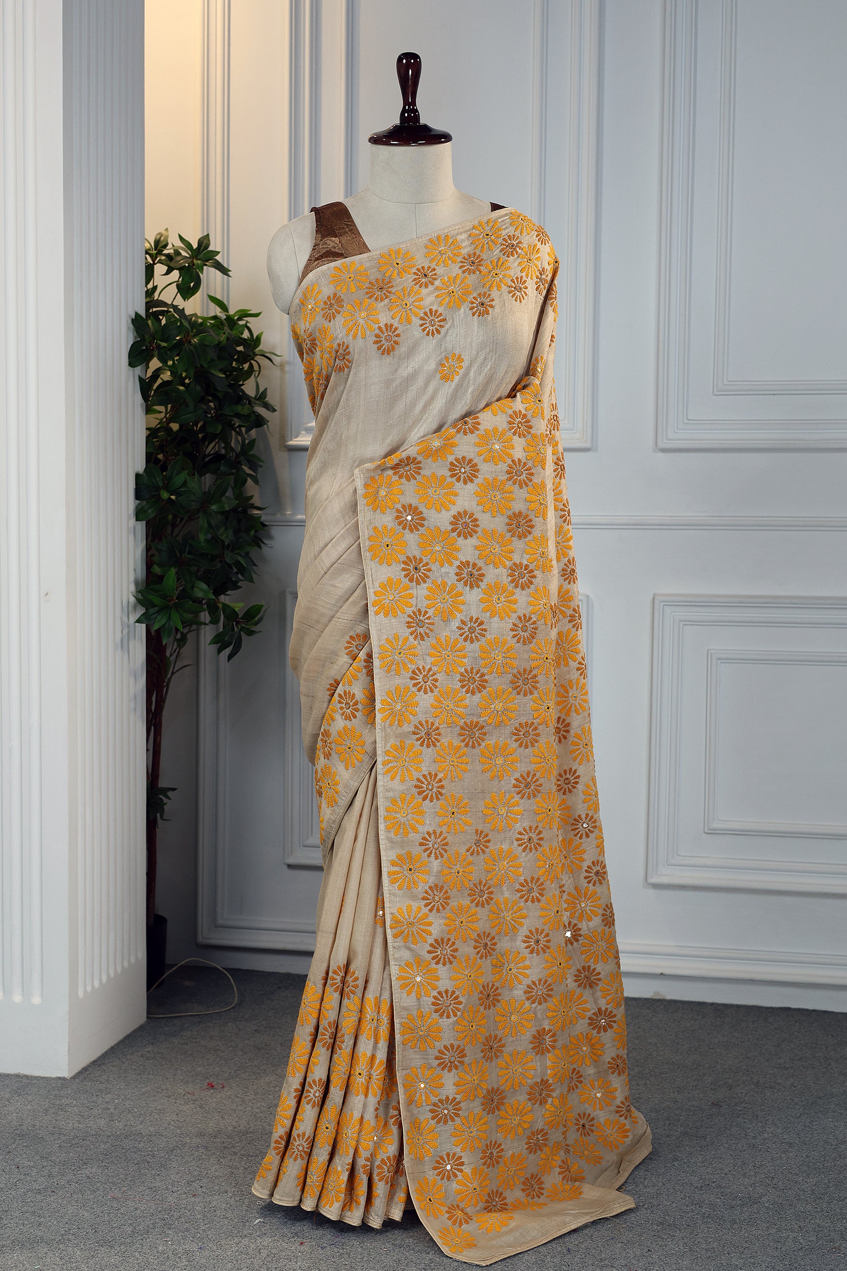 Tussar Hand Embroidery