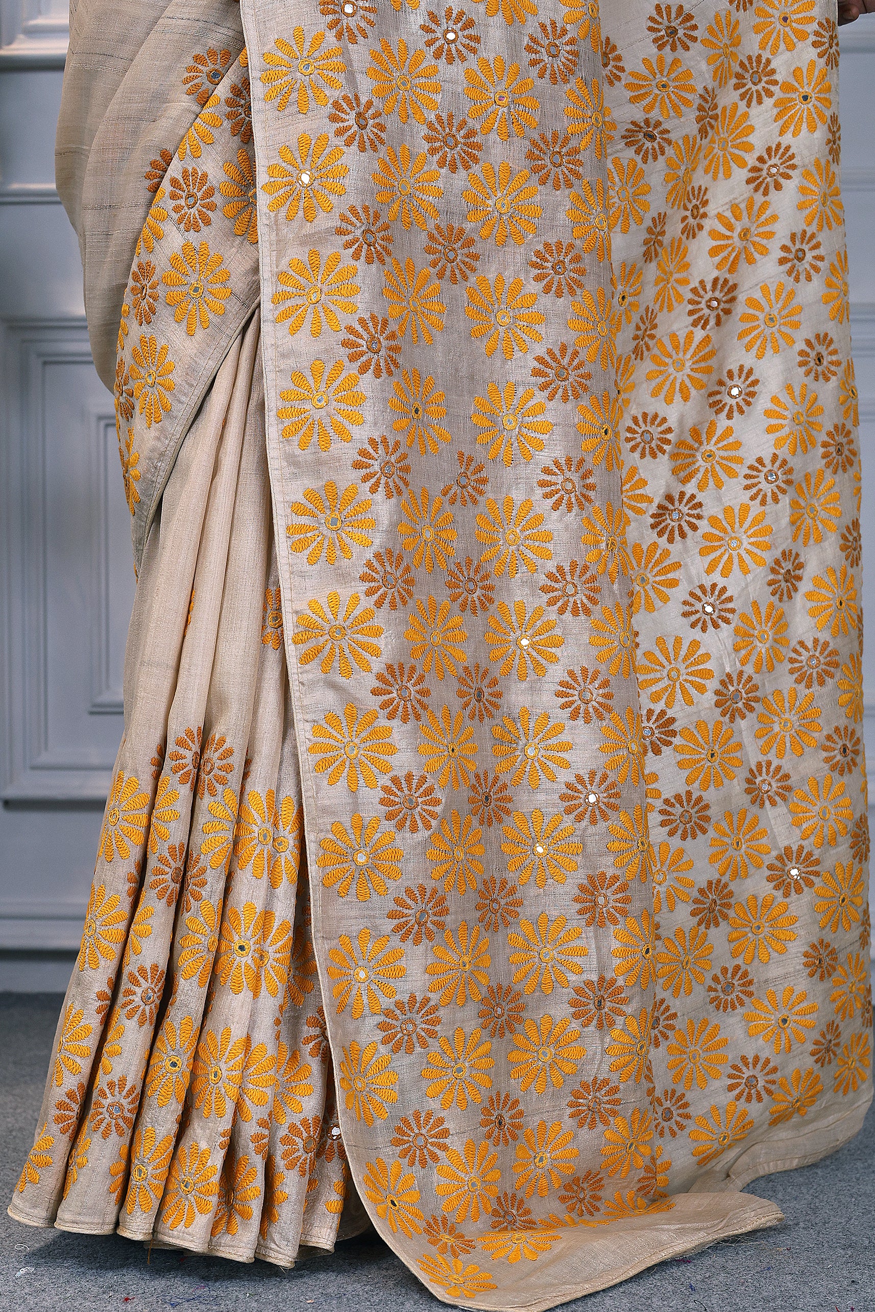 Tussar Hand Embroidery