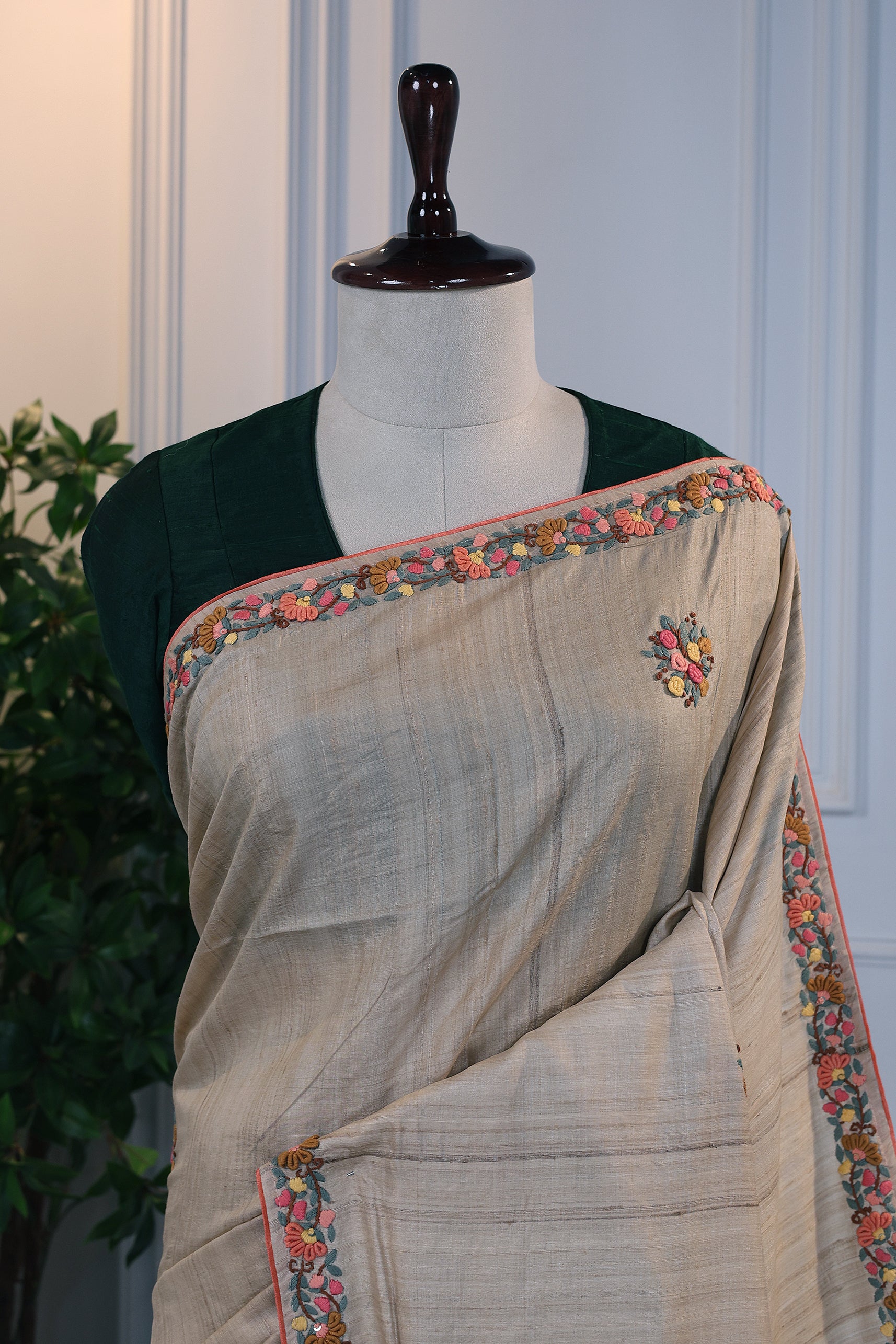 Tussar Hand Boolean Stitch