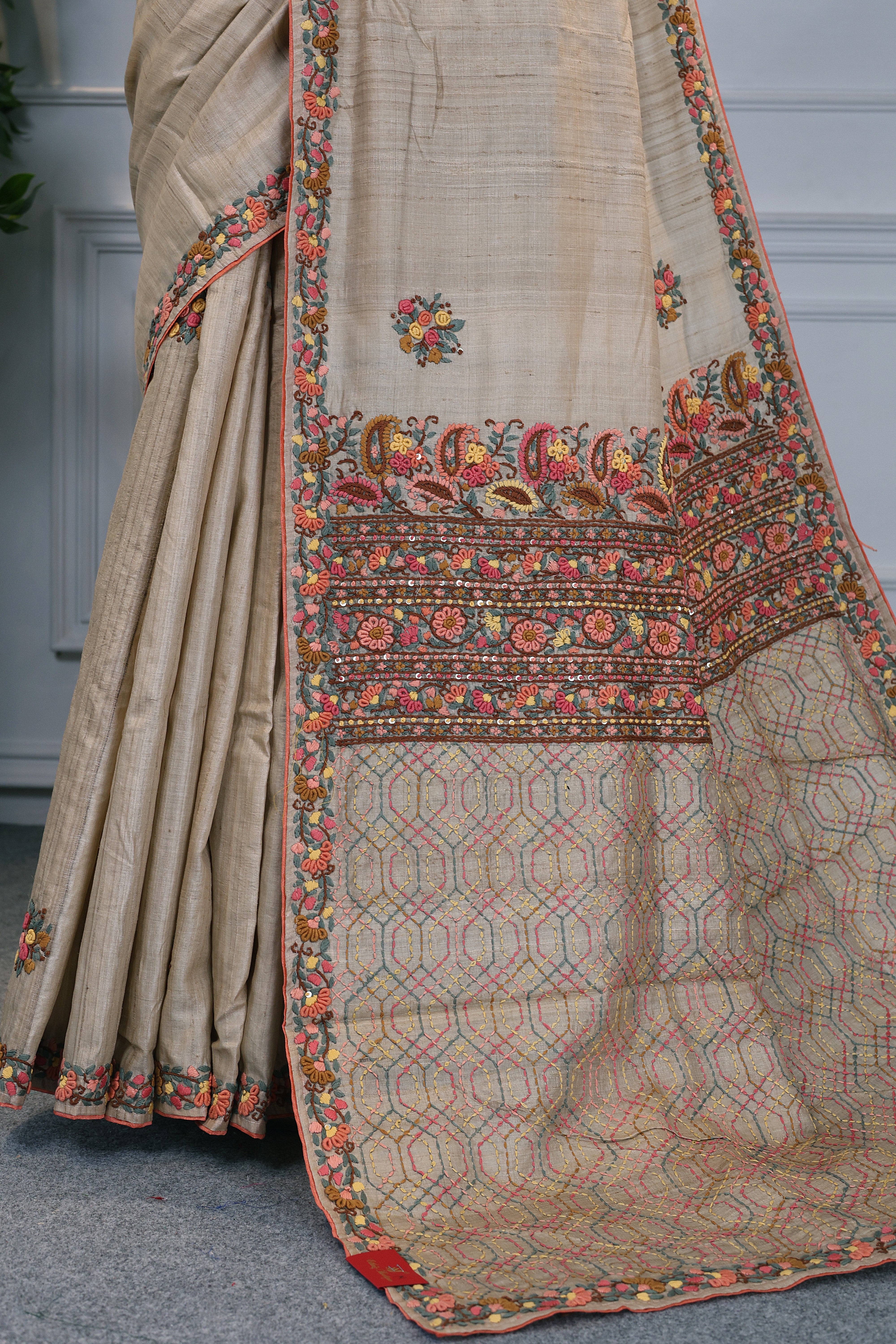 Tussar Hand Boolean Stitch