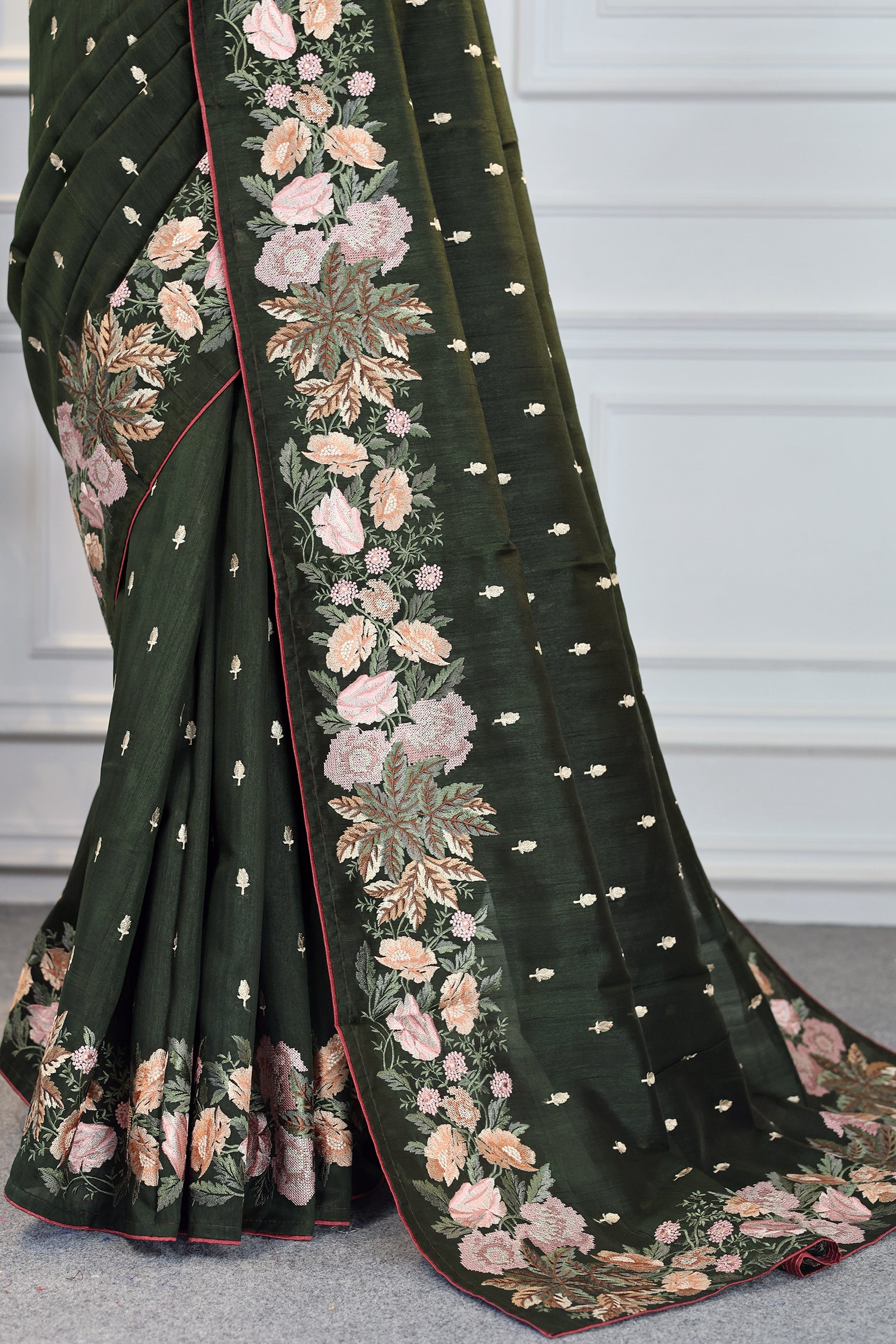 Semi Tussar Embroidery