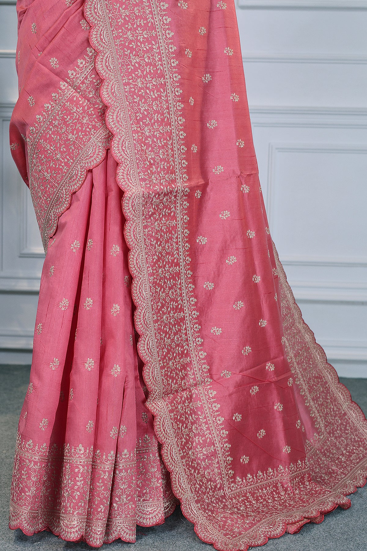 Semi Tussar Pita Zari Work