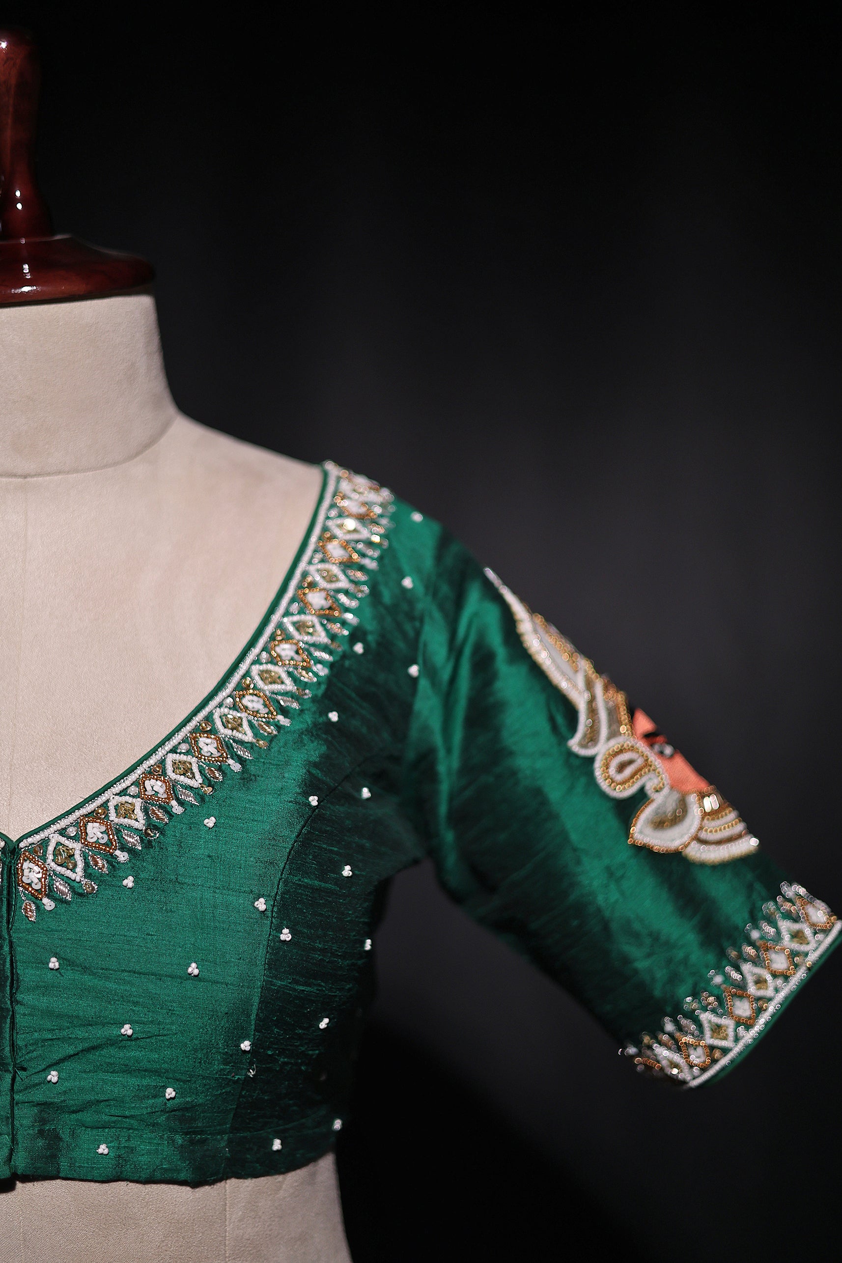 Raw Silk Zardosi Work
