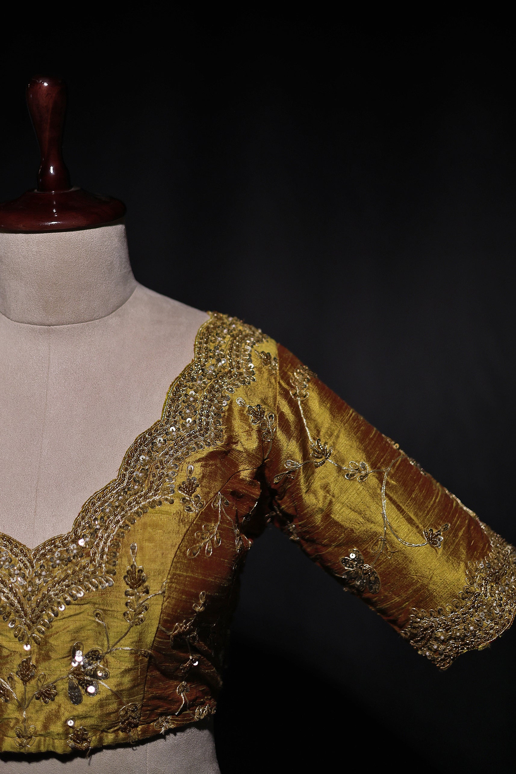 Raw Silk Dual Tone Zardosi Work