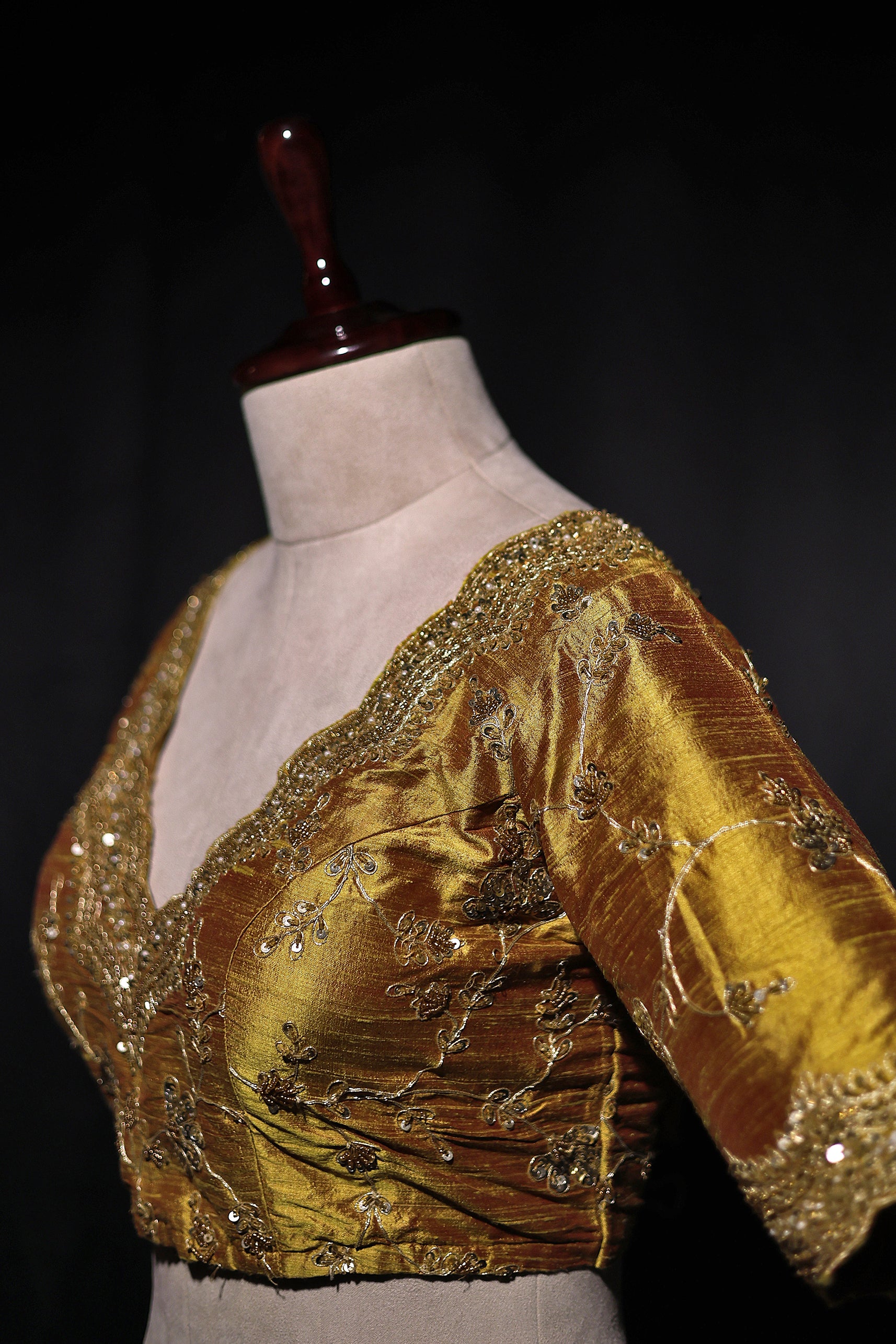 Raw Silk Dual Tone Zardosi Work