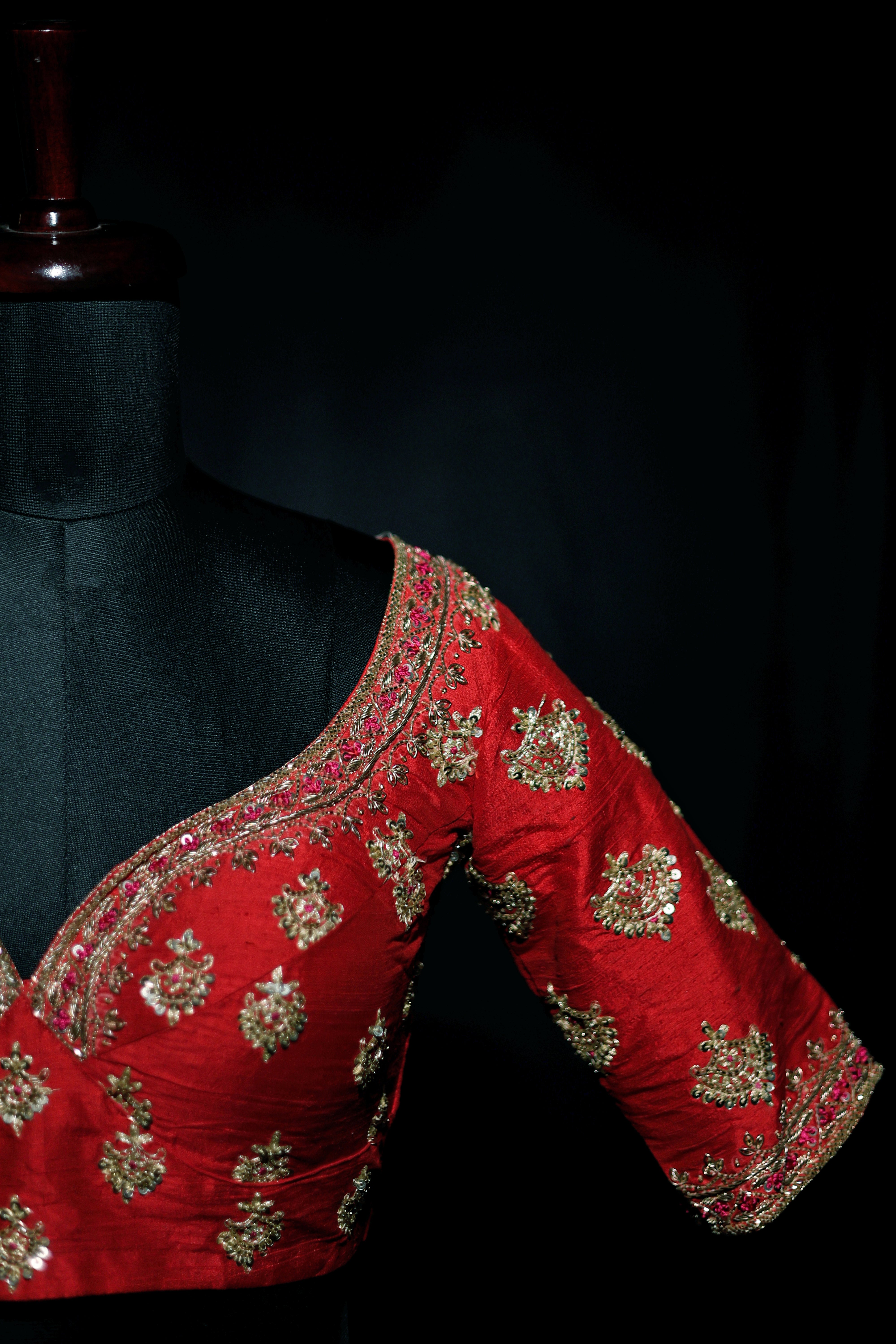 Raw Silk Zardosi Work