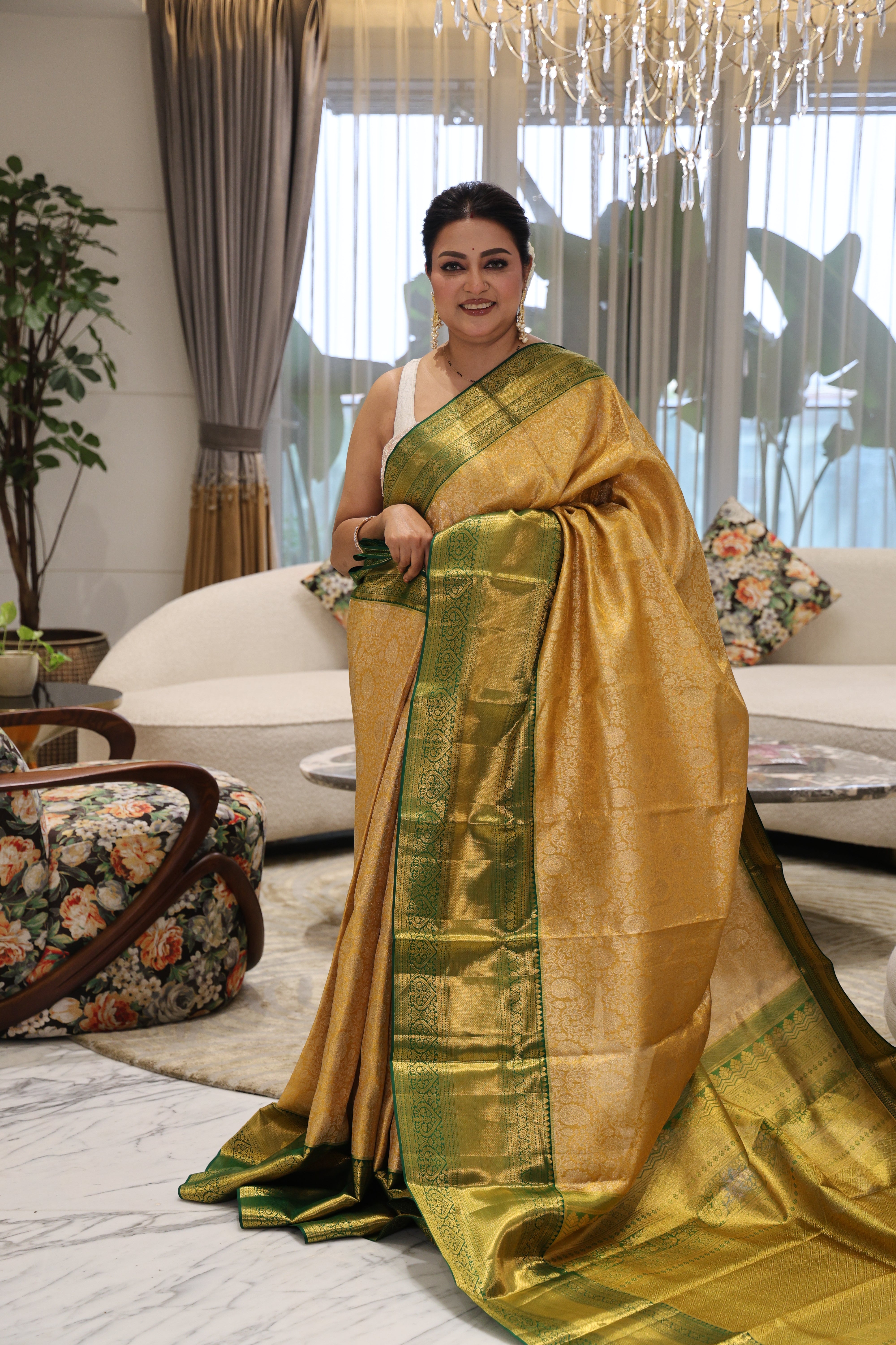 Tissue Kanjivaram Yellow