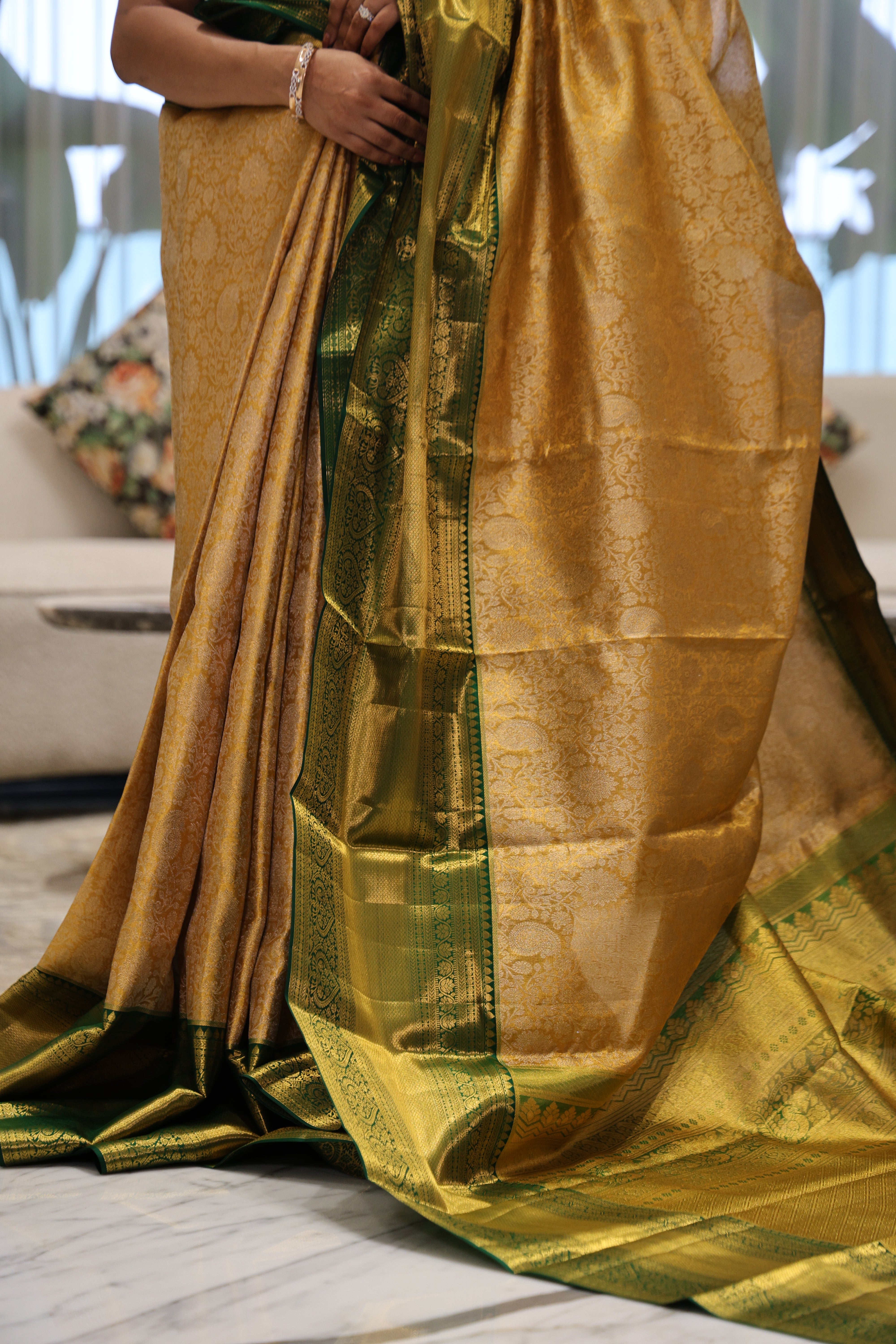 Tissue Kanjivaram Yellow