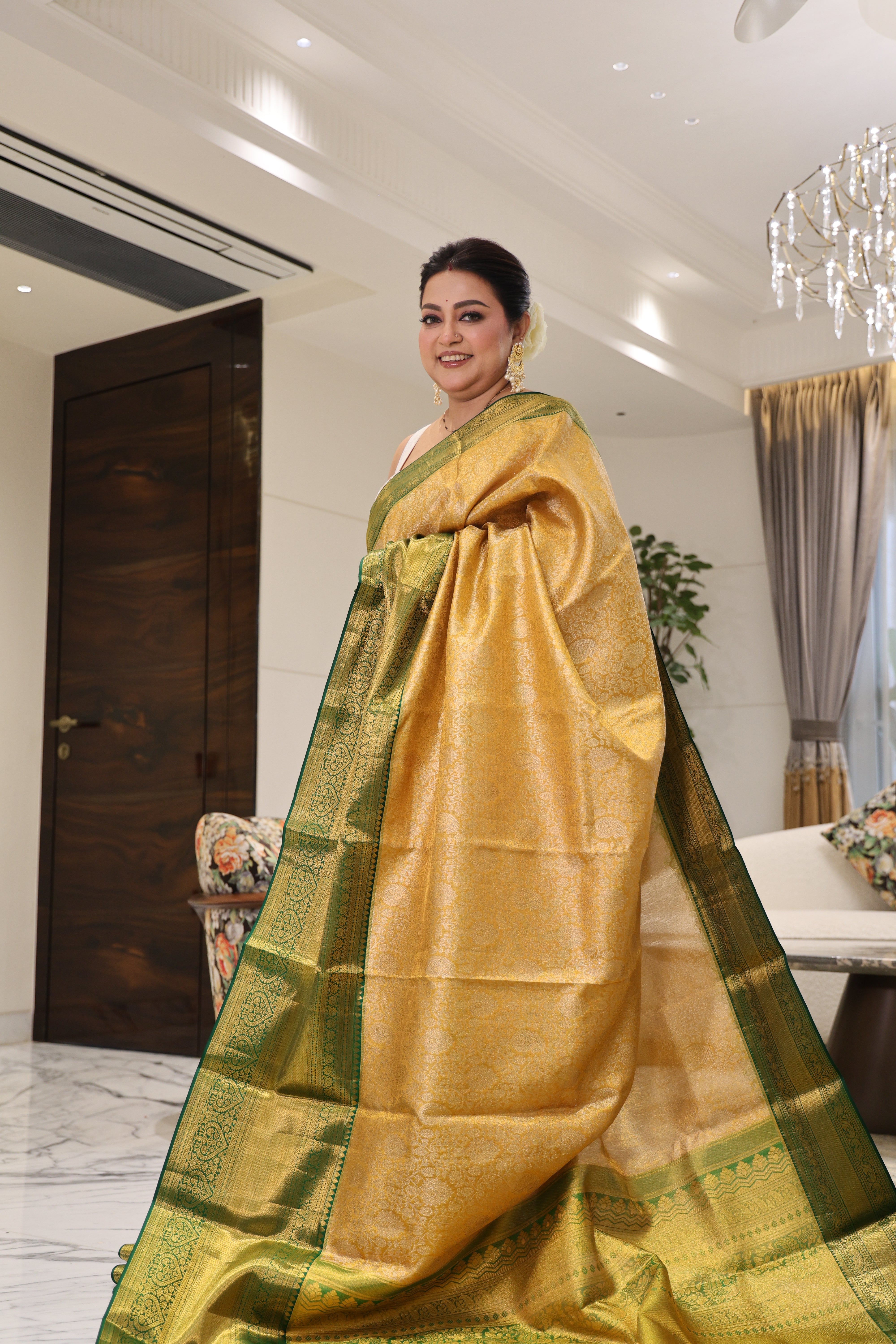 Tissue Kanjivaram Yellow