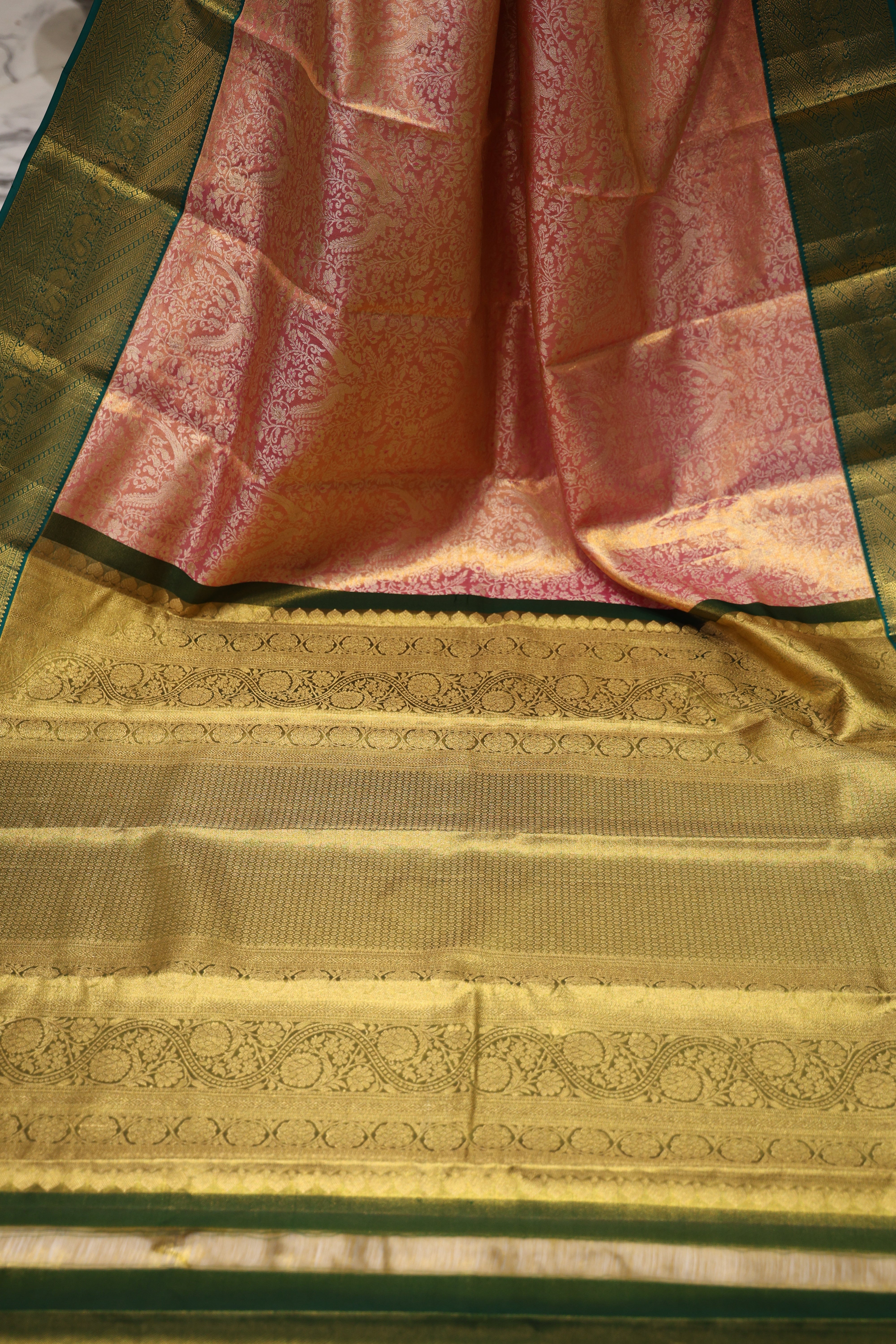 Tissue Kanjivaram Golden Pink