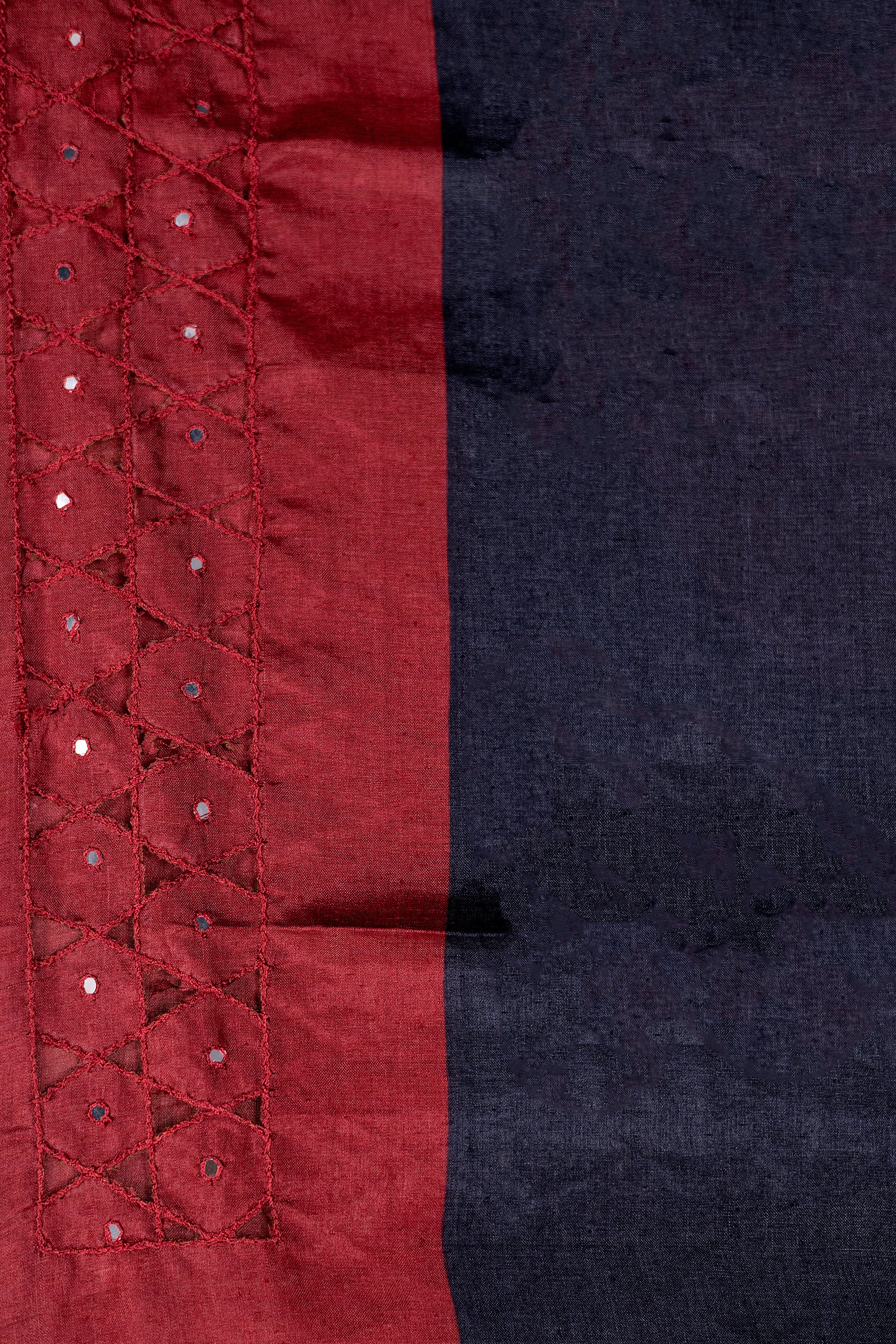 Tussar Digital Print Cutwork