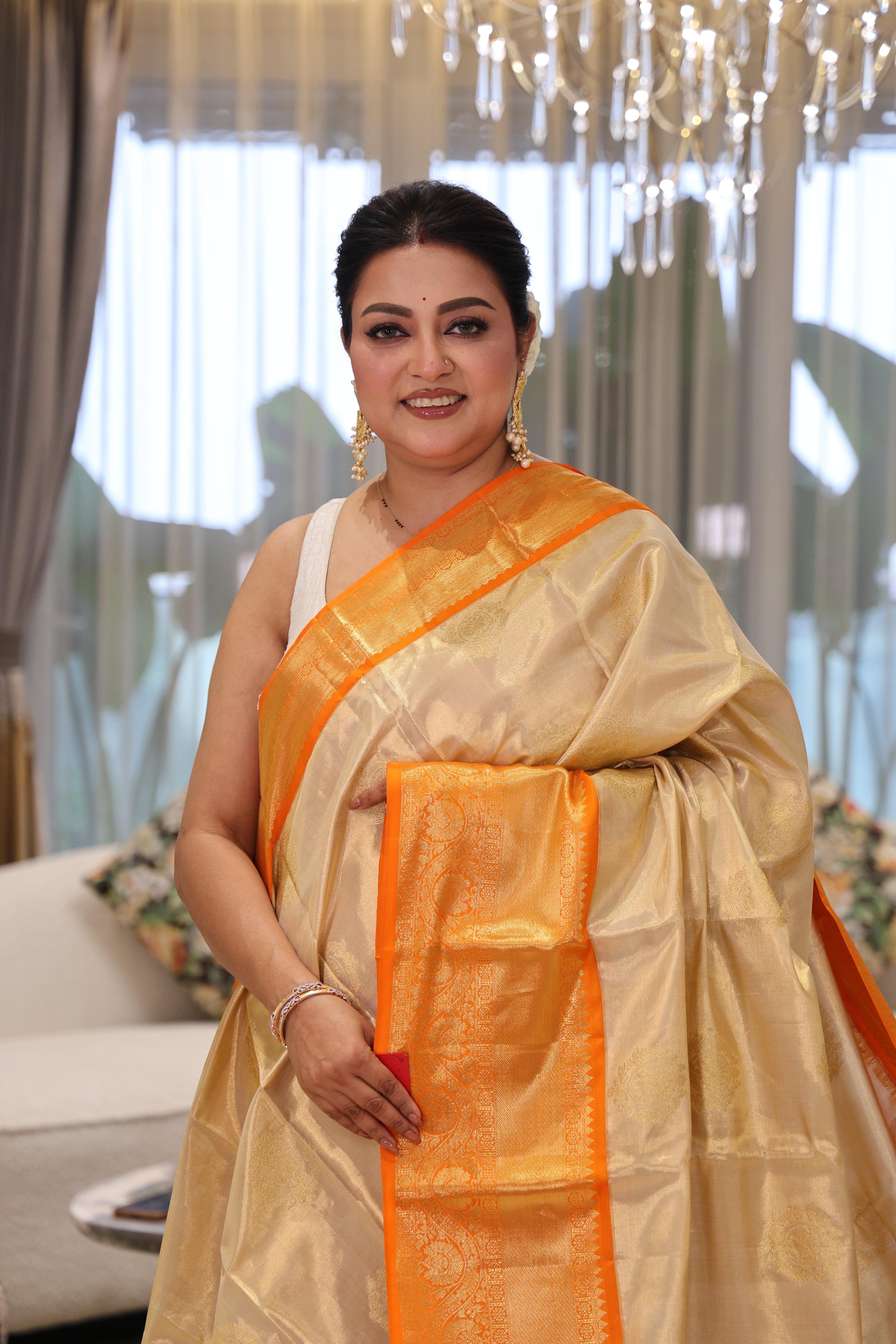 Tissue Kanjivaram Golden