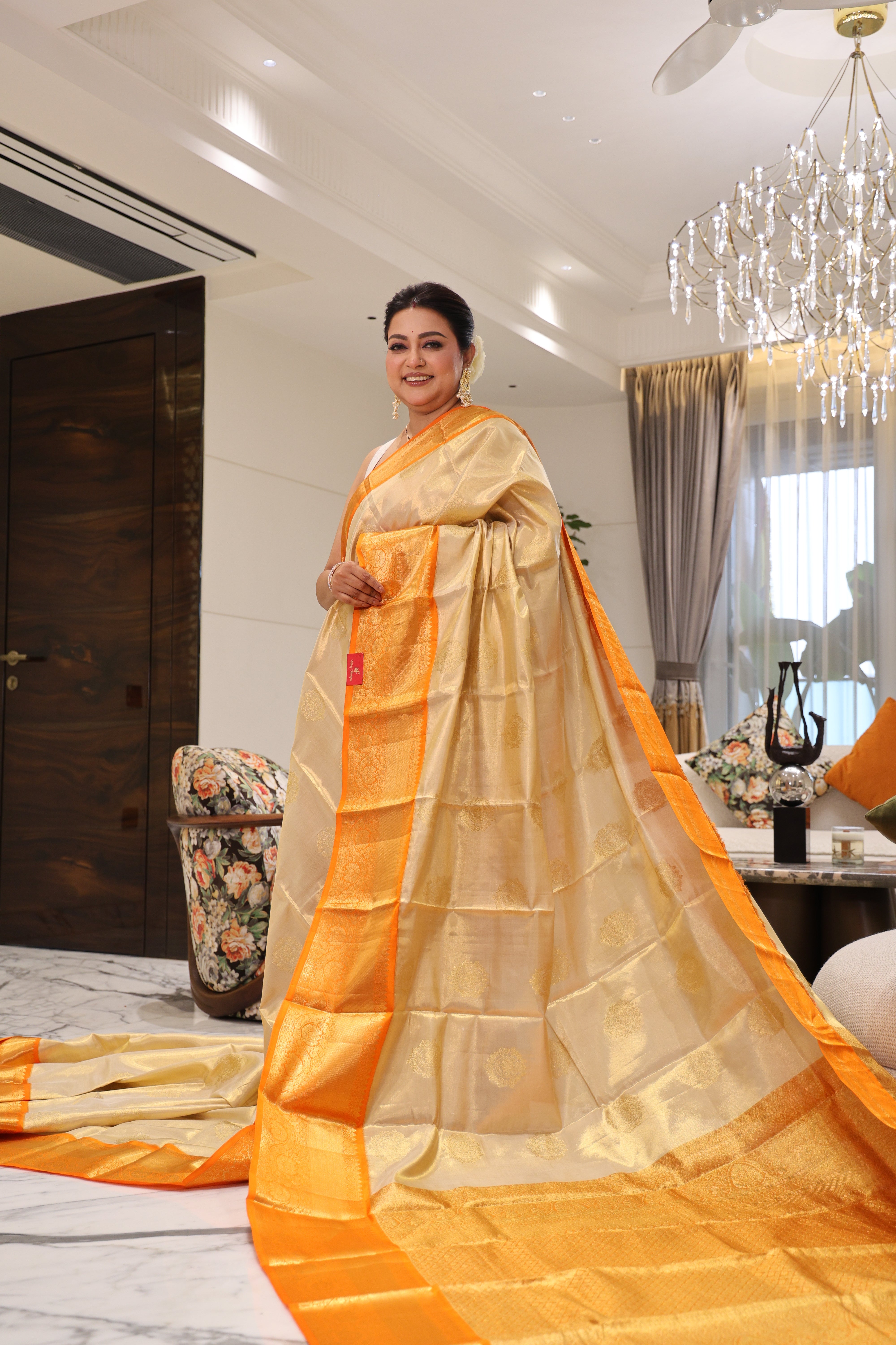 Tissue Kanjivaram Golden