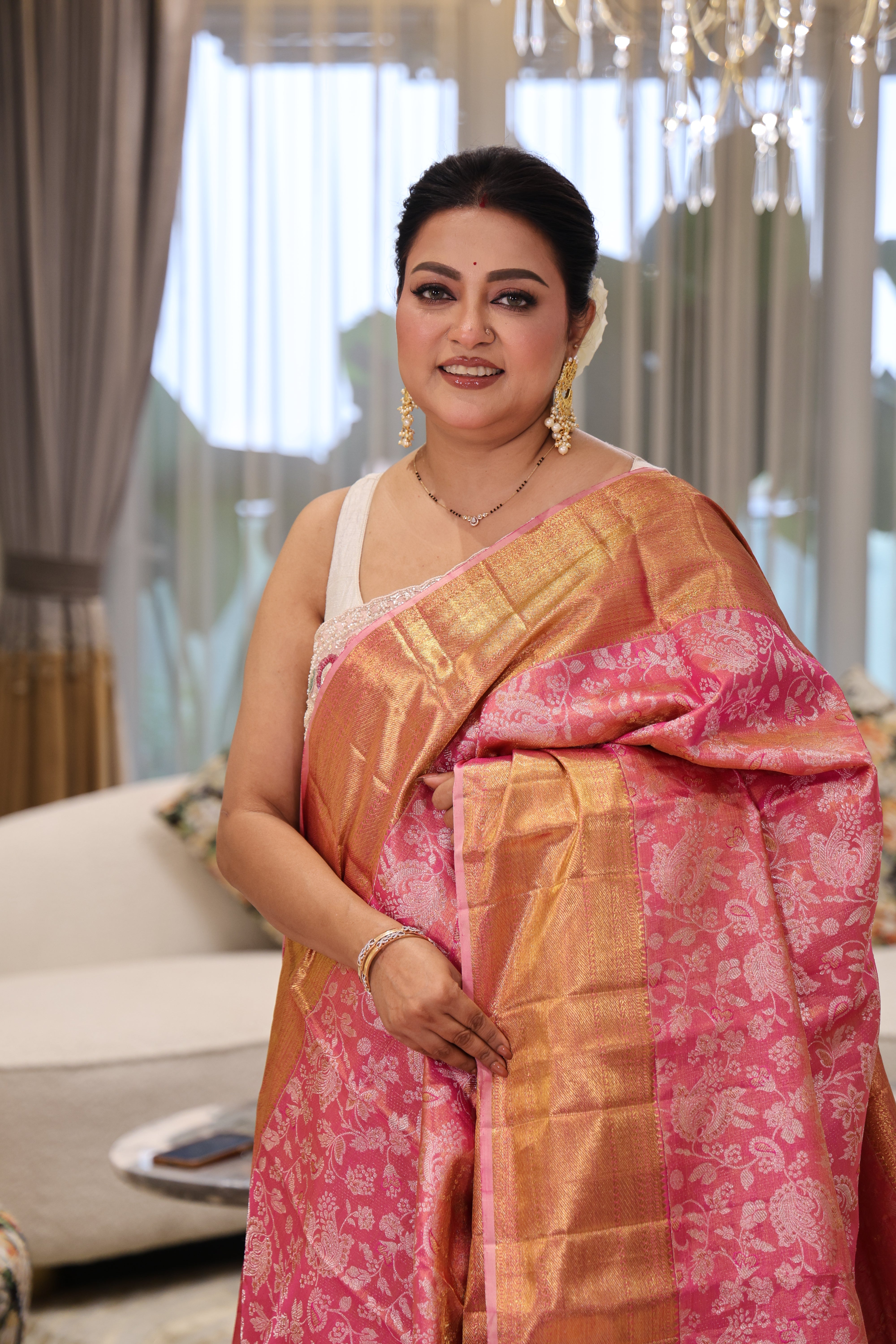 Tissue Kanjivaram Pink