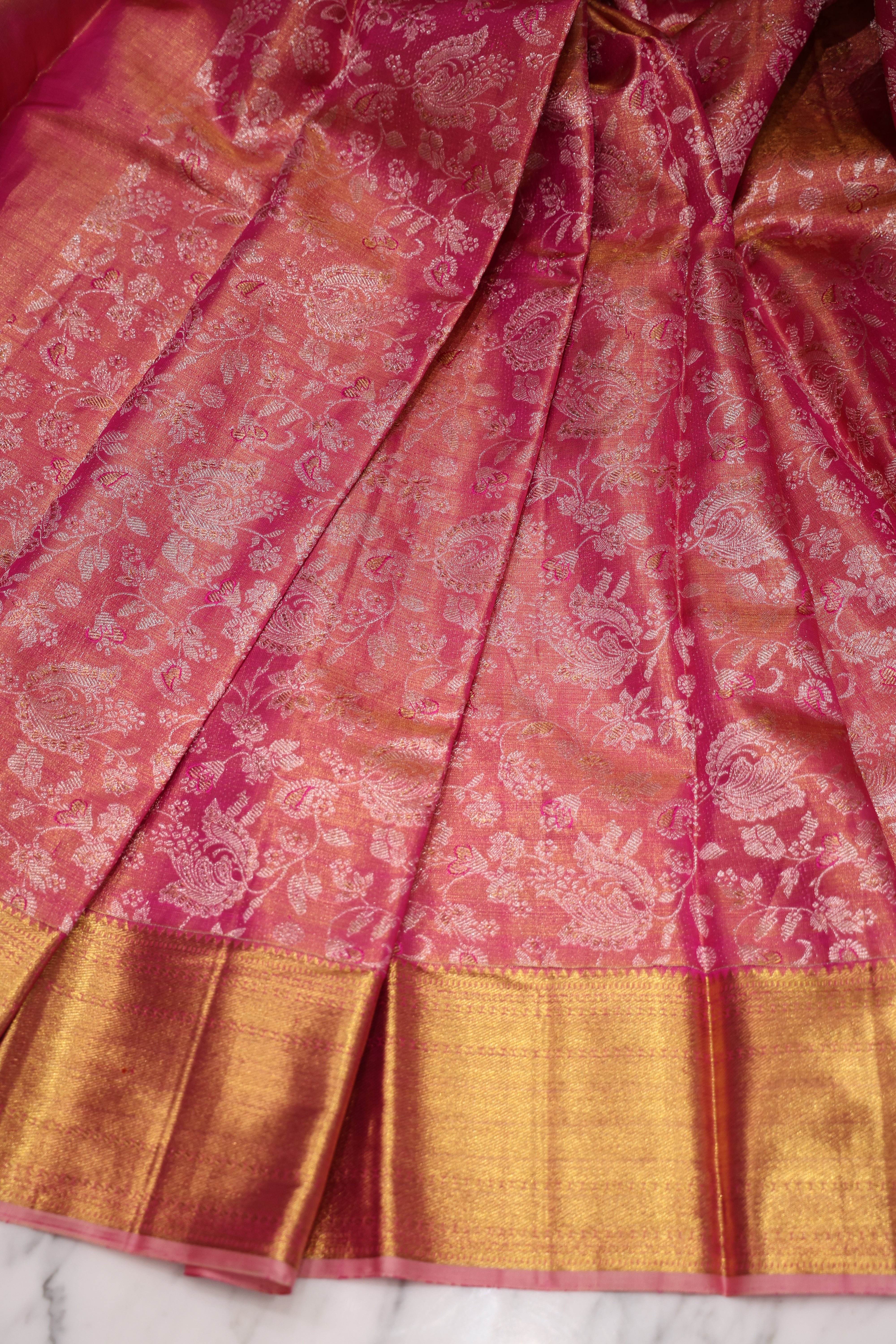Tissue Kanjivaram Pink