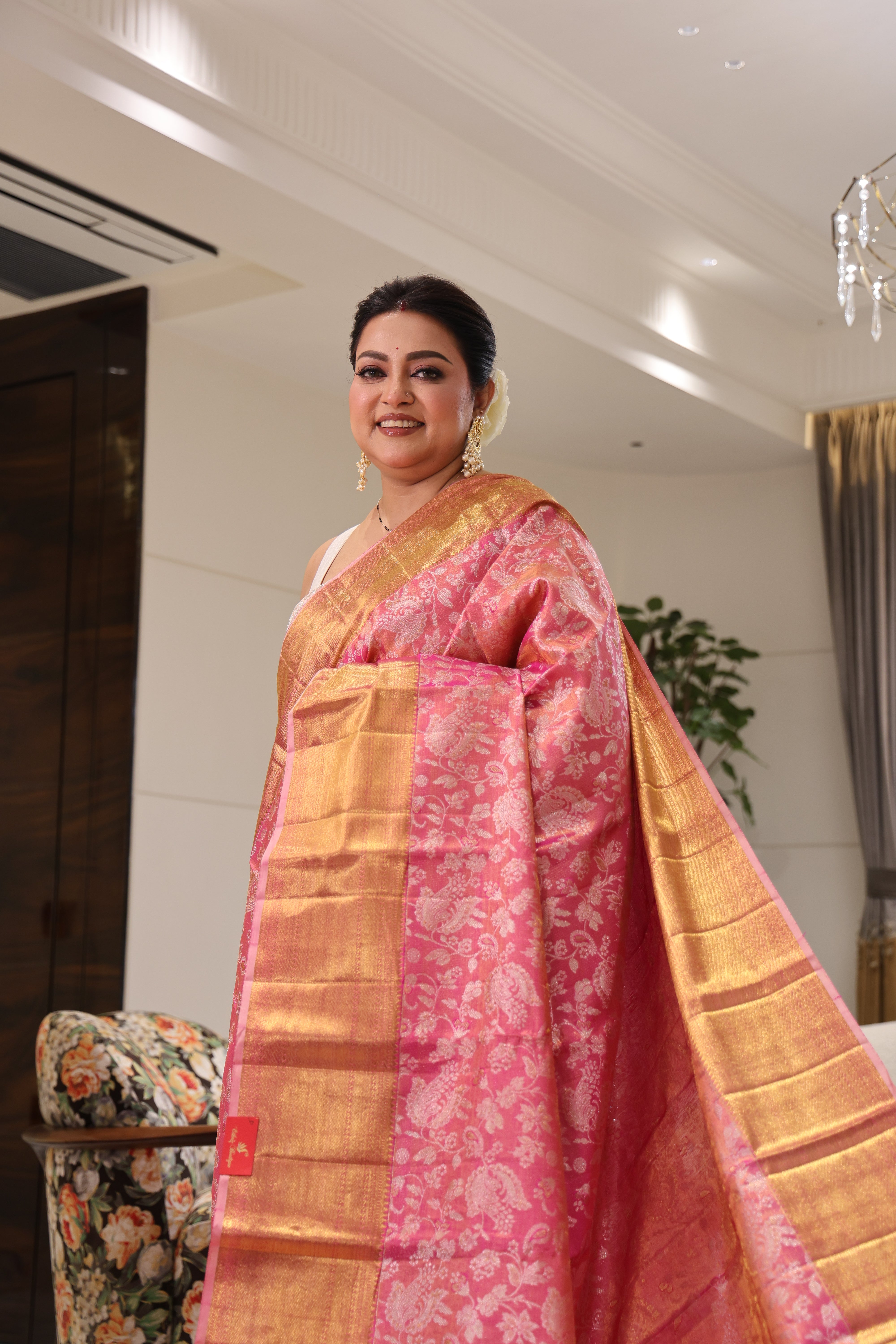 Tissue Kanjivaram Pink