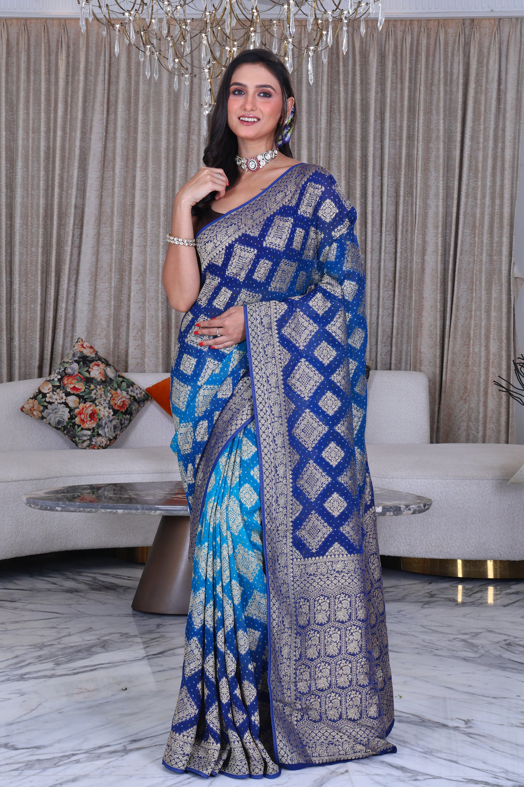 Semi Bandhej Khaddi