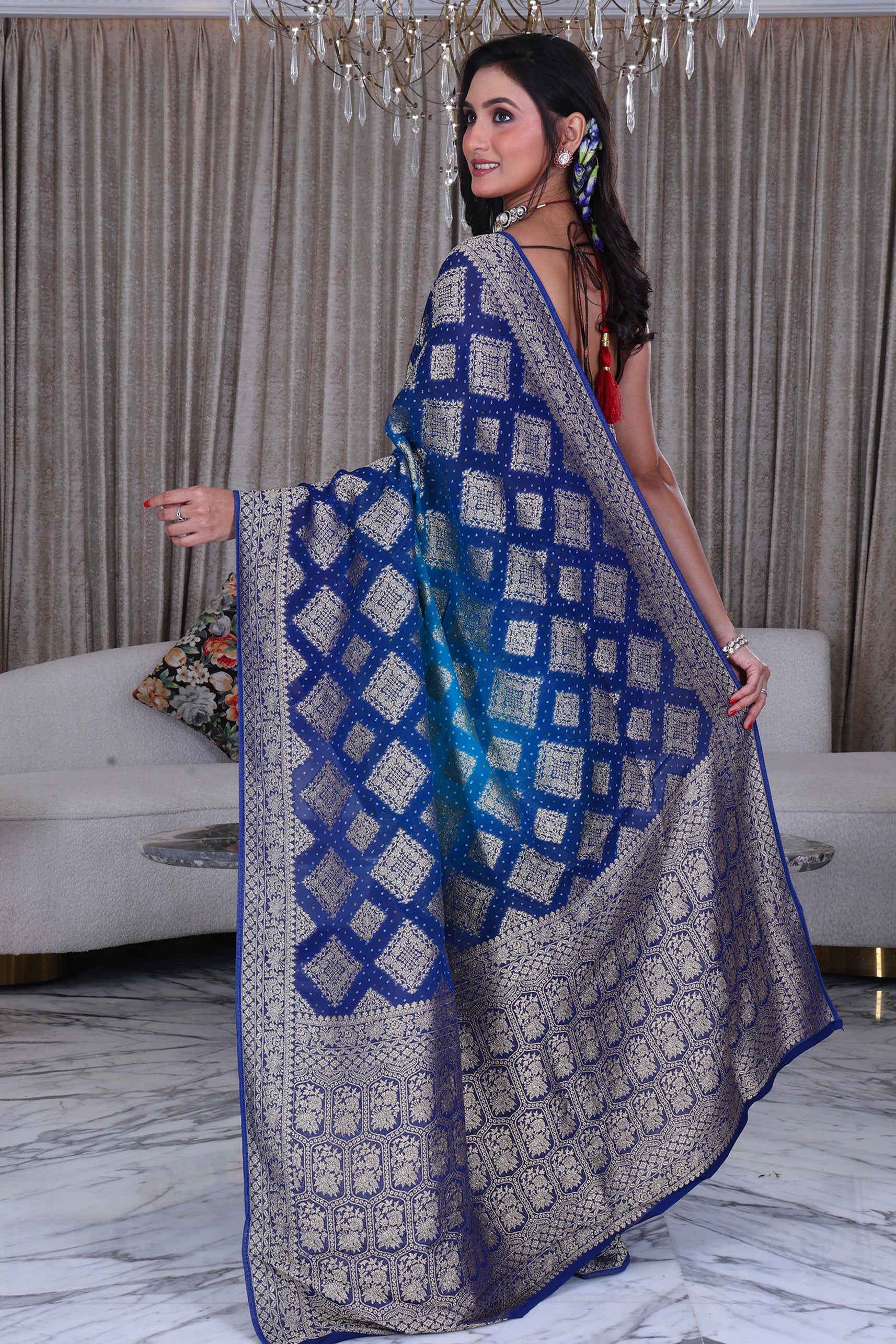 Semi Bandhej Khaddi