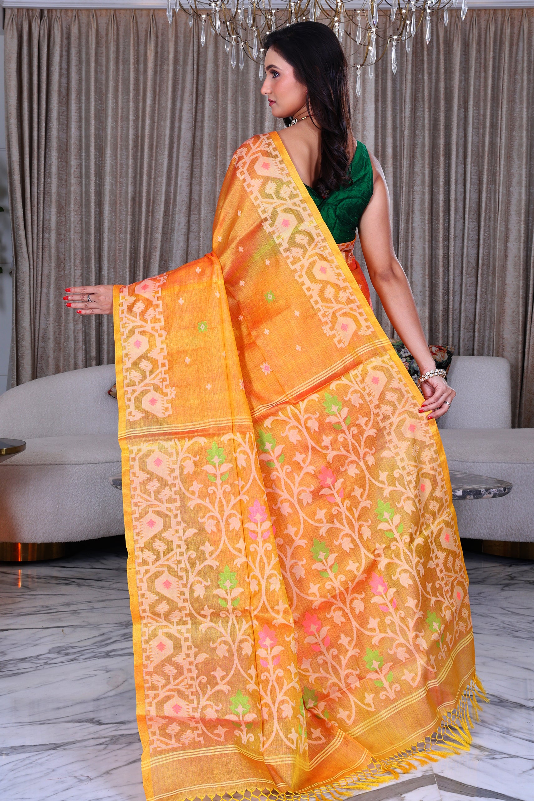 Tussar Dual Tone Jamdani