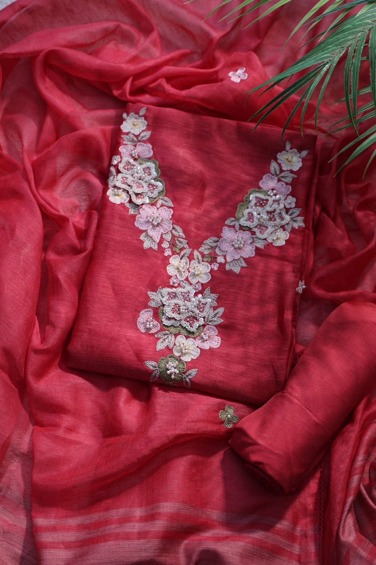 Linen Handwork Suit Piece