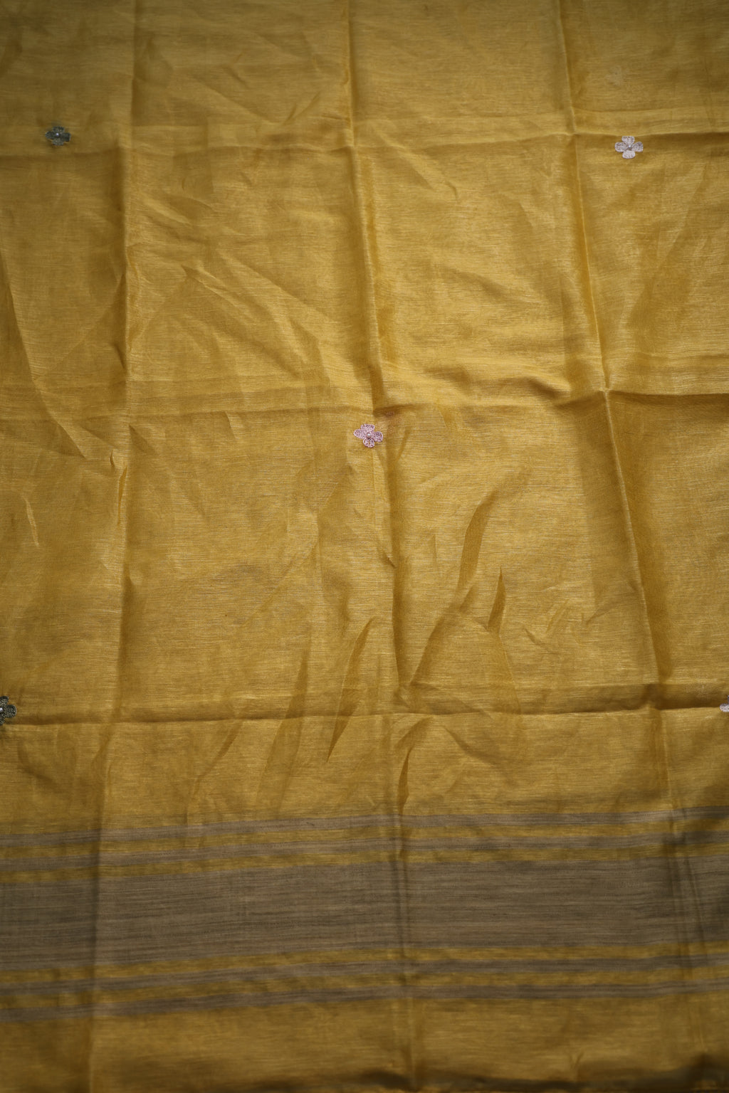 Linen Handwork Suit Piece Yellow