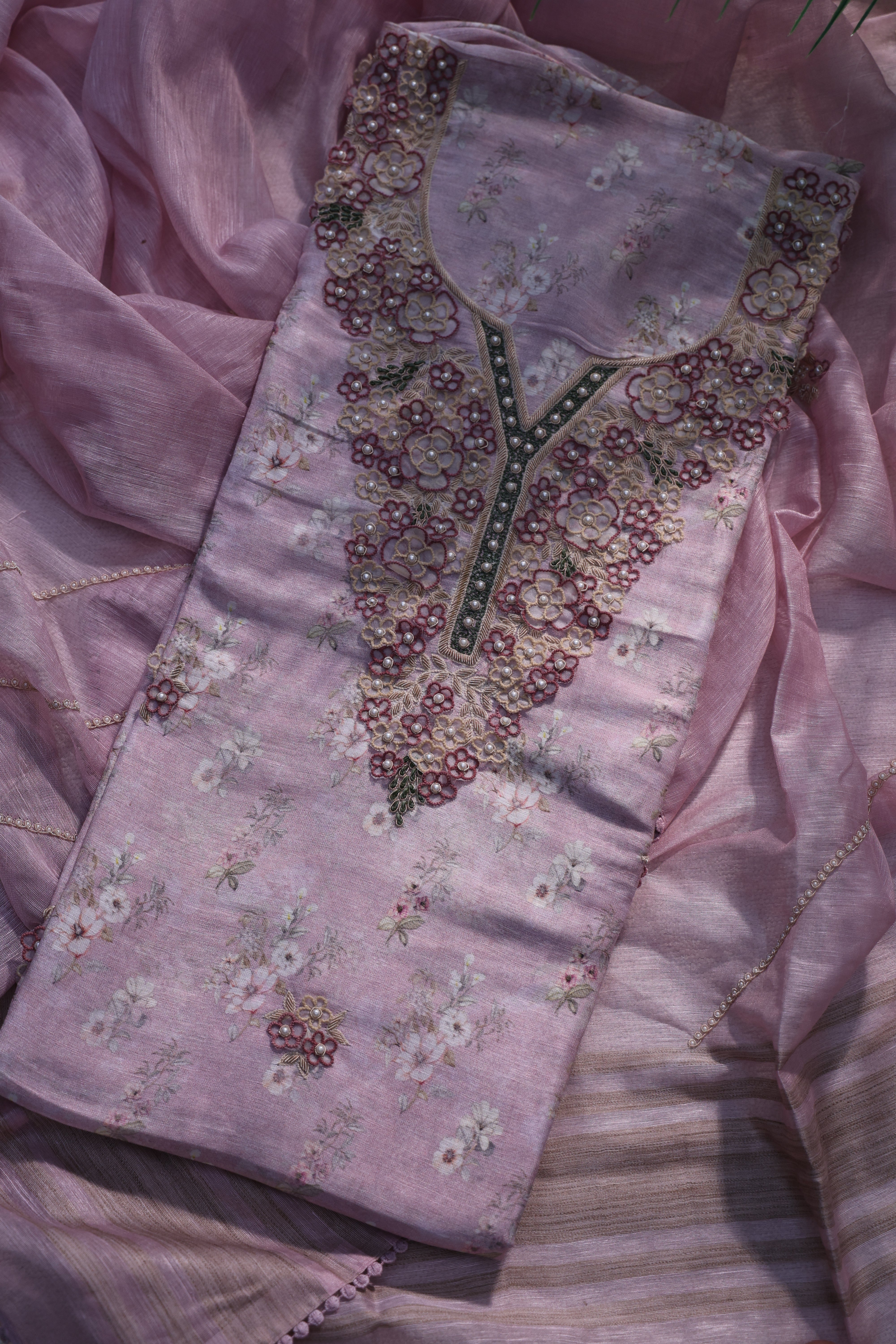 Linen Handwork Suit Piece