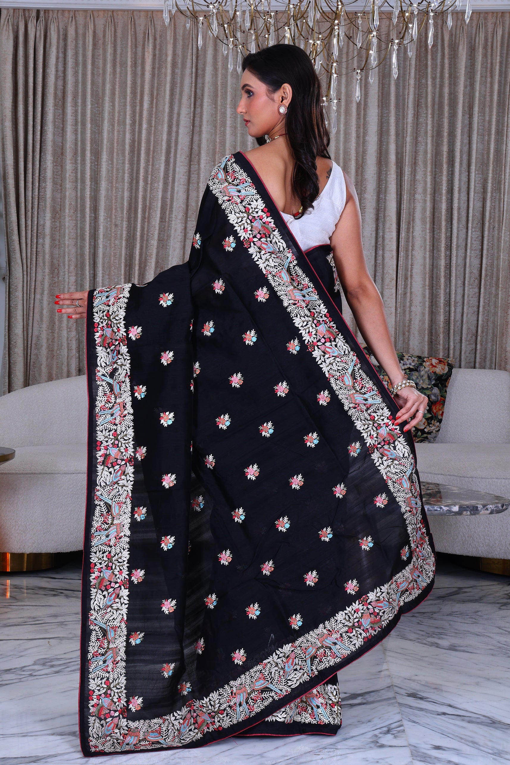 Semi Tussar Embroidery