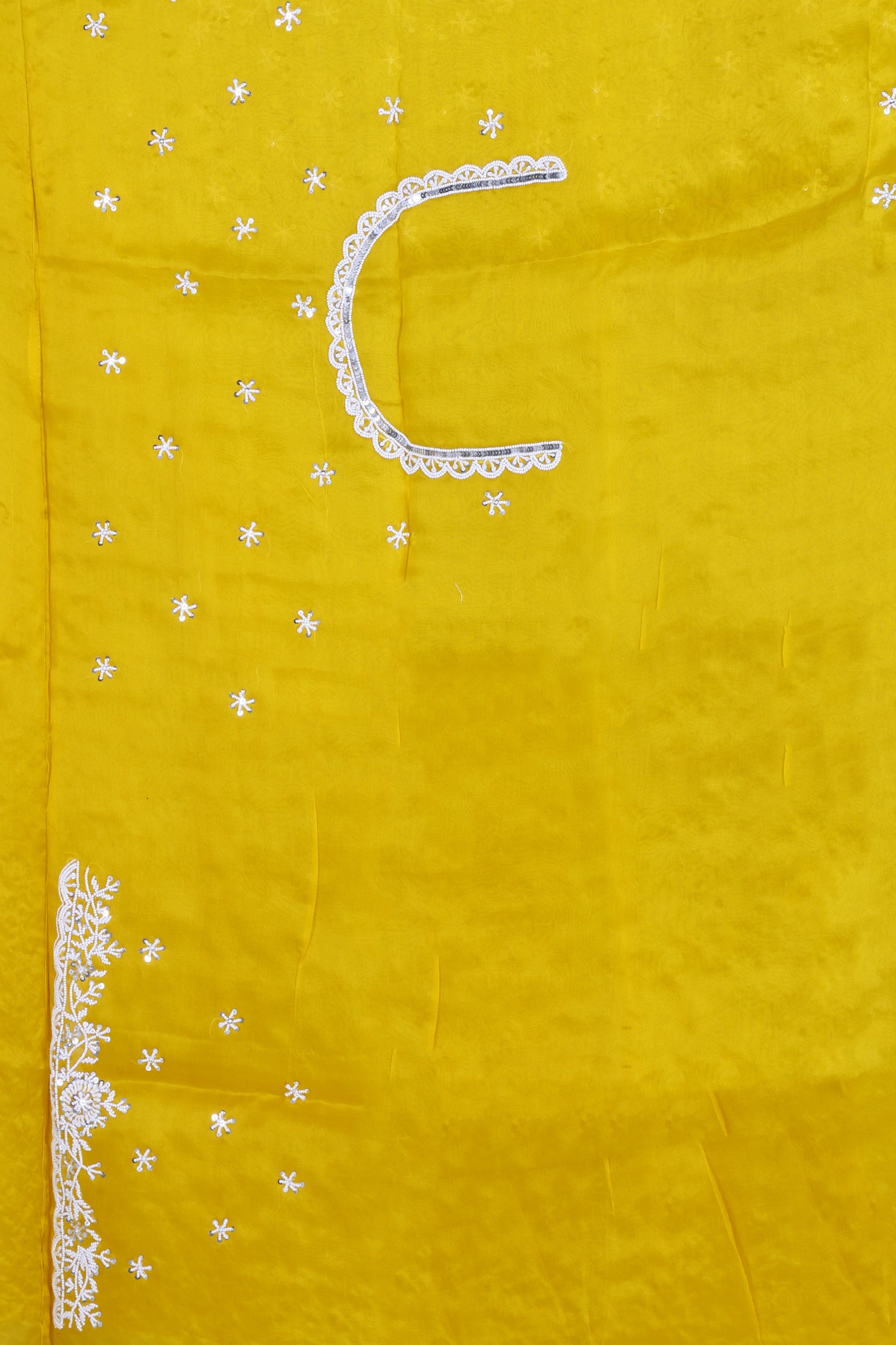 Organza Hand Pearl Work