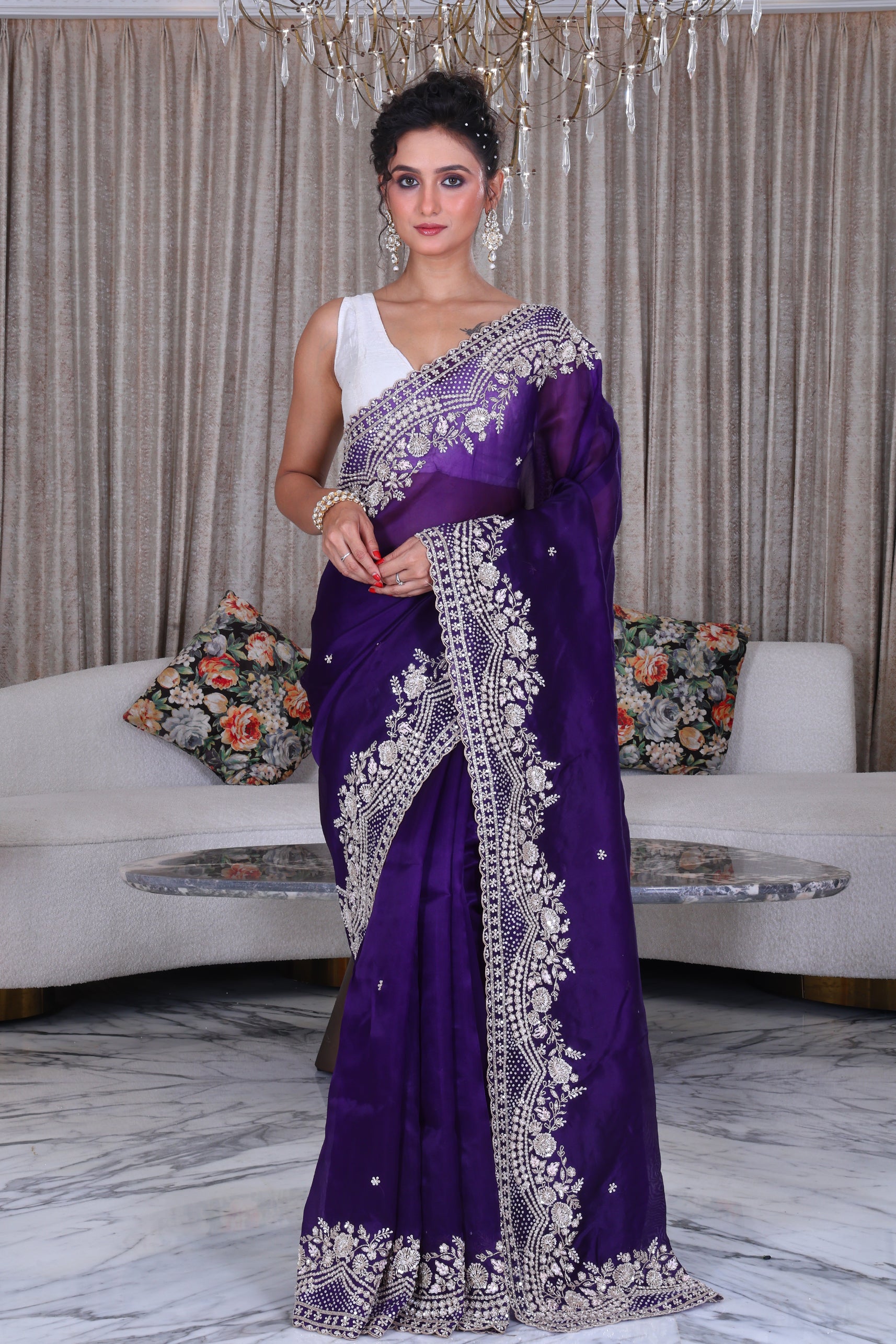 Organza Zardosi Work