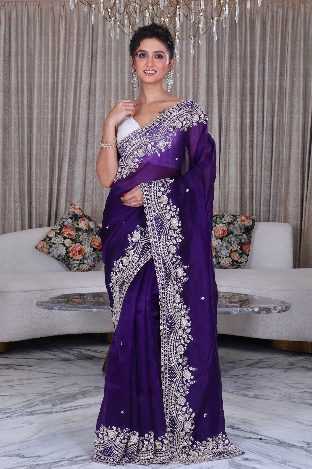 Organza Zardosi Work