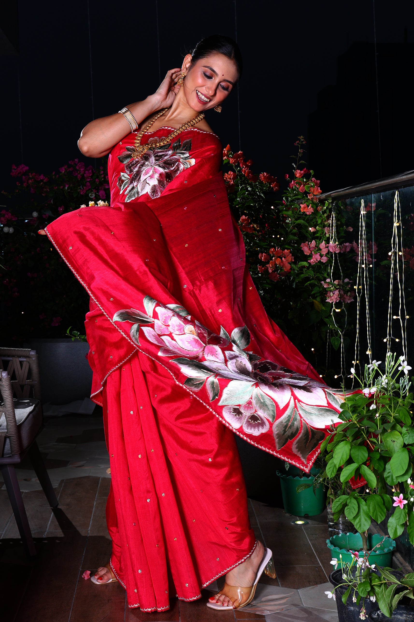 Semi Tussar Embroidery