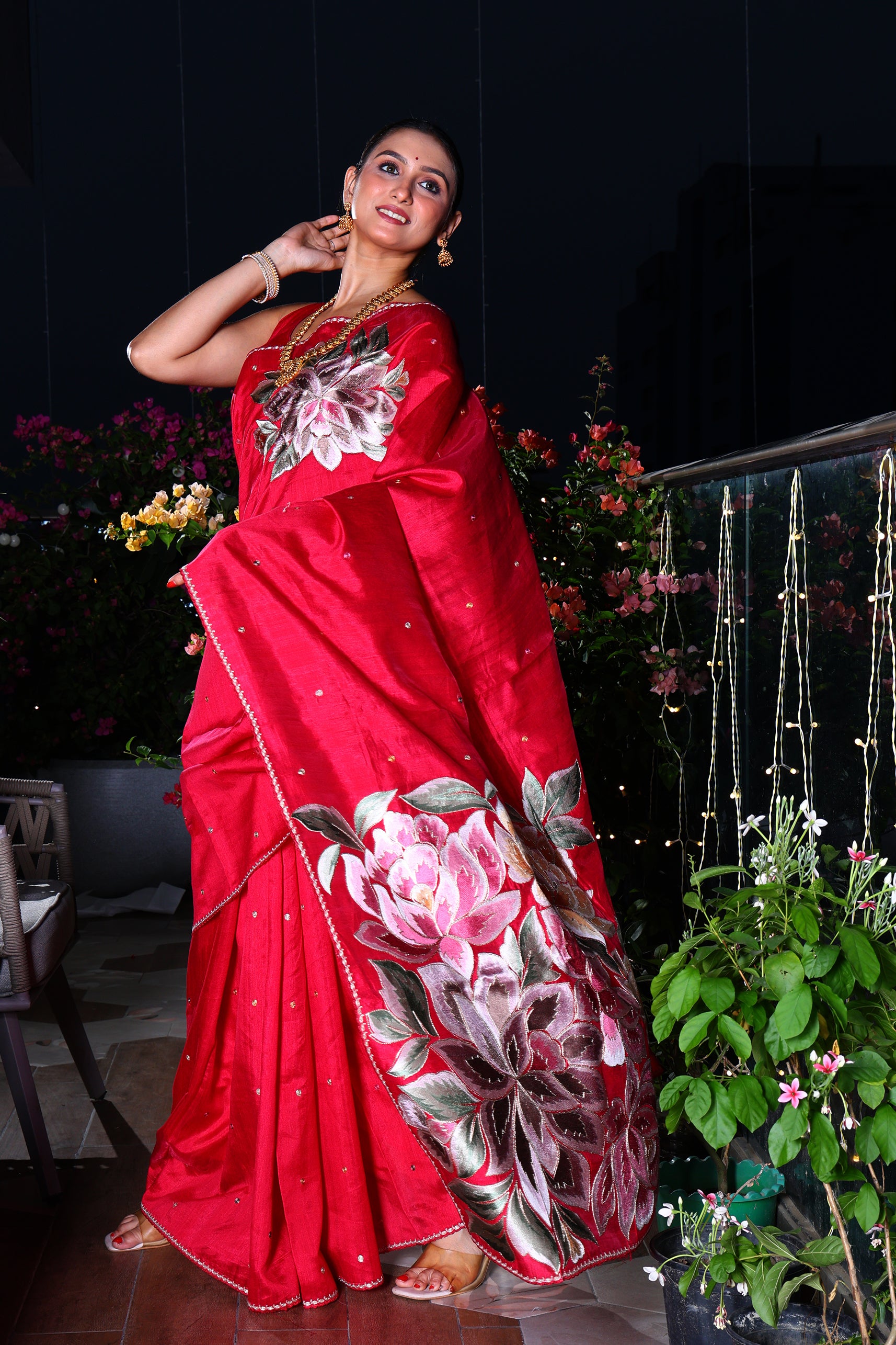 Semi Tussar Embroidery