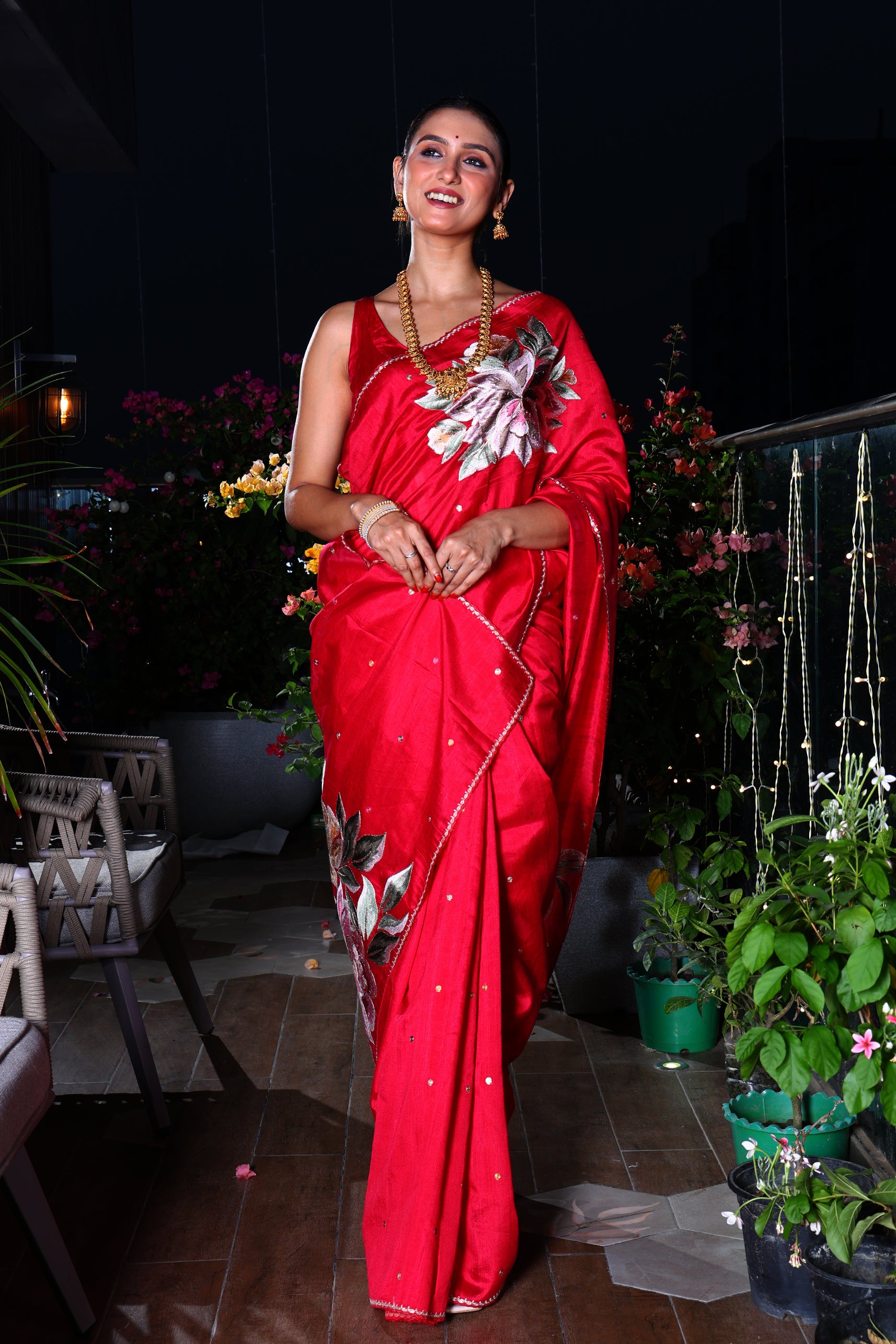 Semi Tussar Embroidery