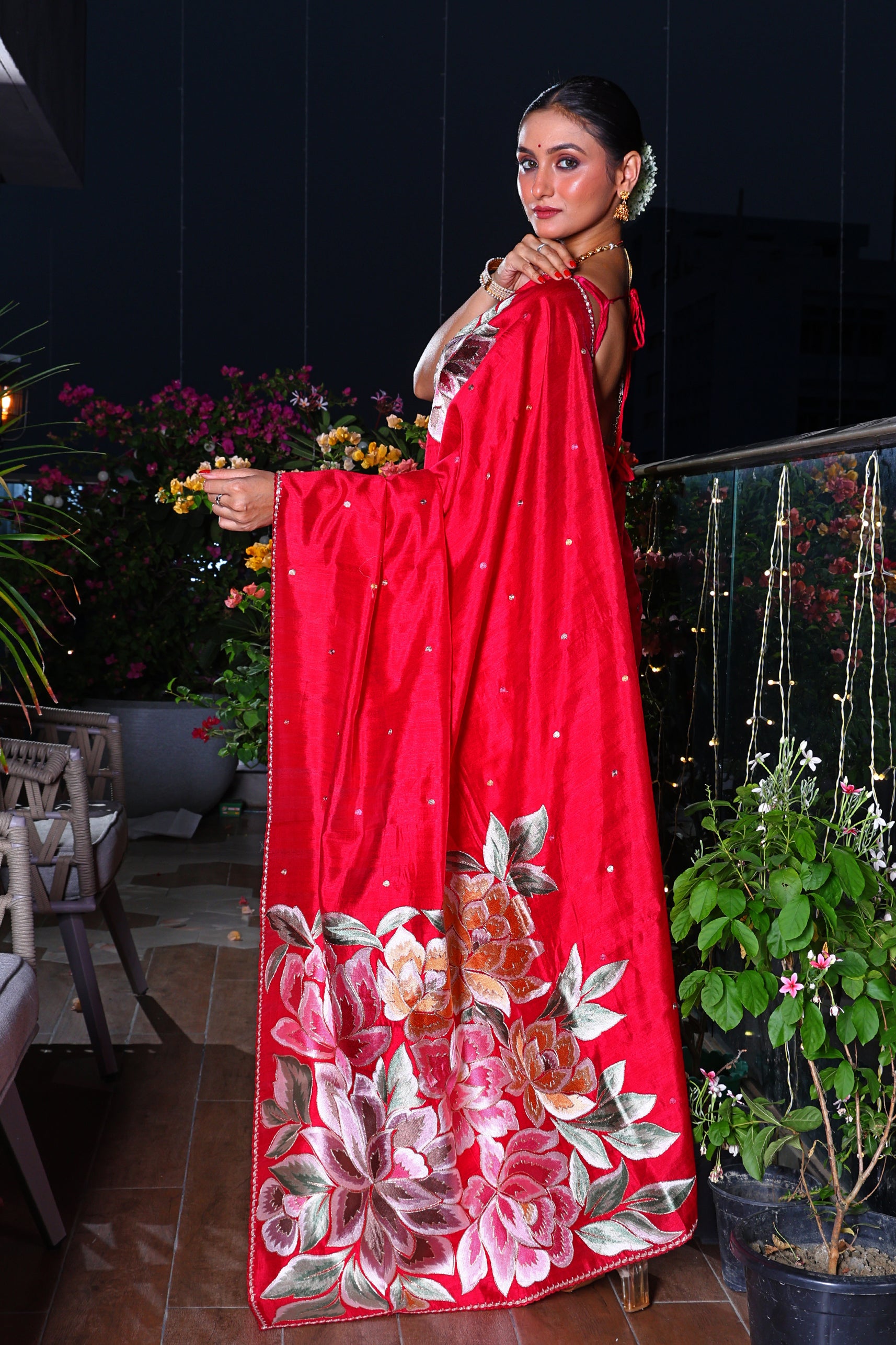 Semi Tussar Embroidery