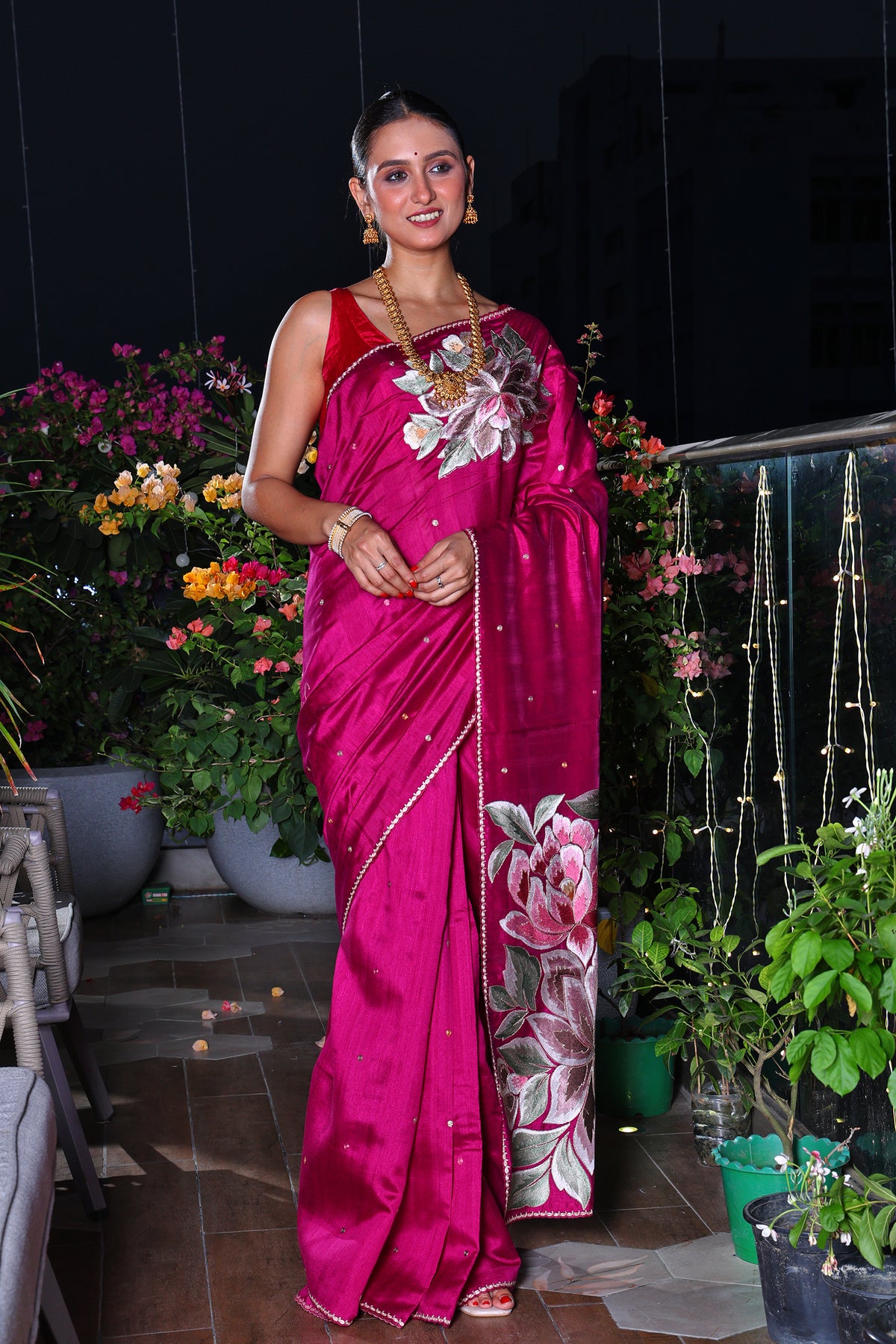 Semi Tussar Embroidery
