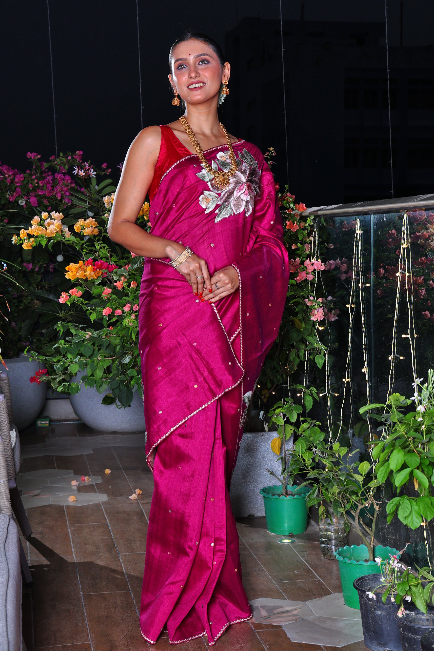 Semi Tussar Embroidery